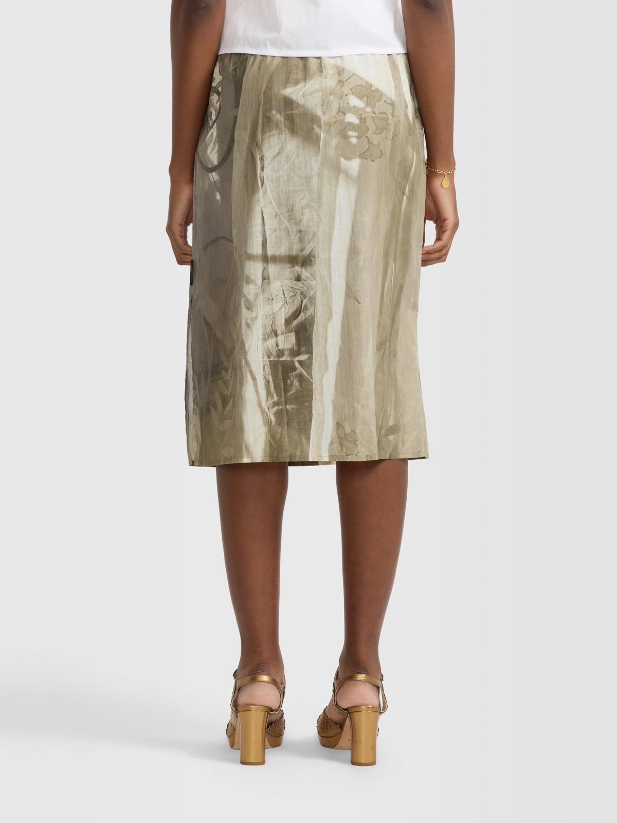 Ombres patterned cotton skirt