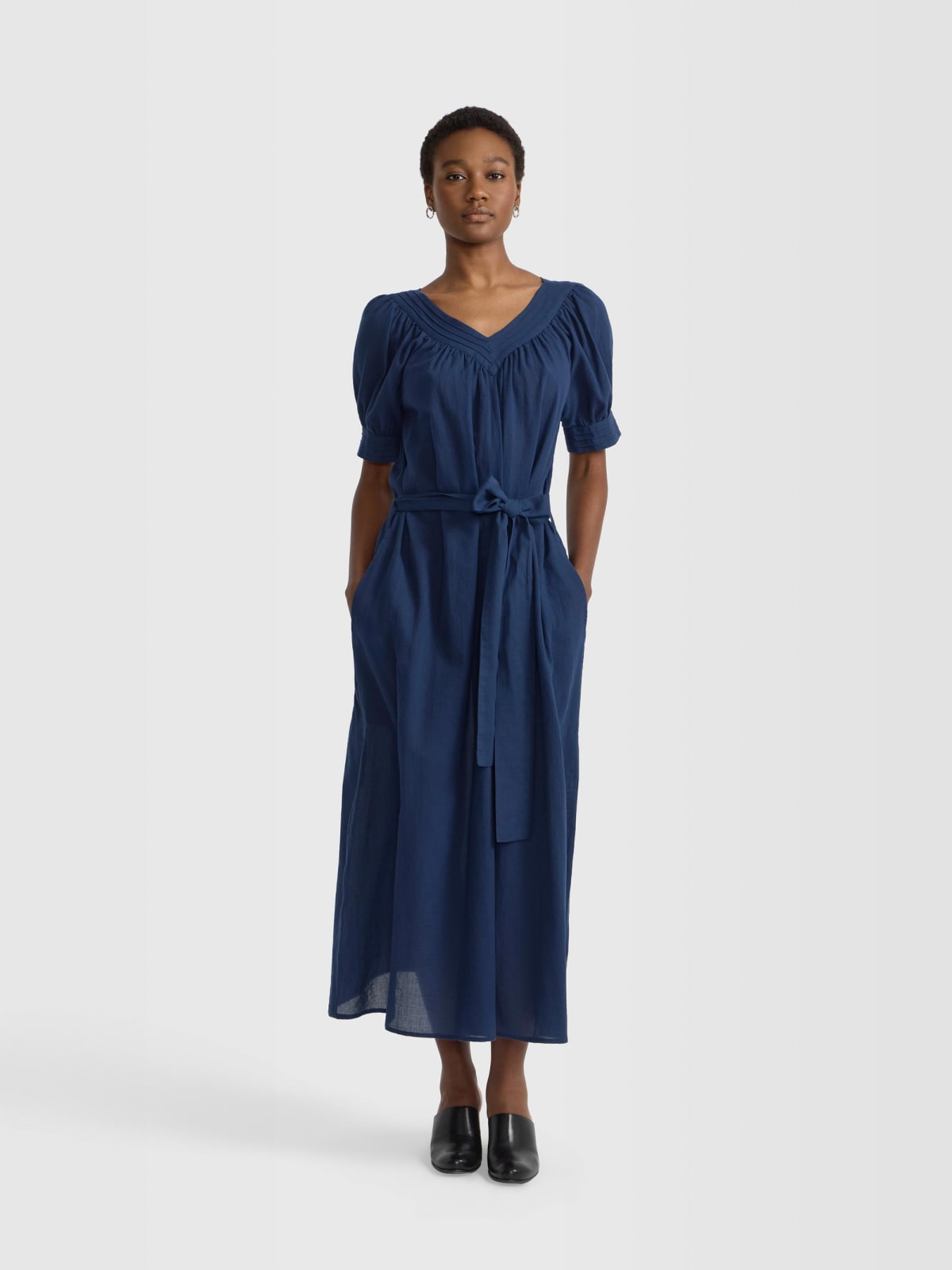 navy lightweight cotton dress