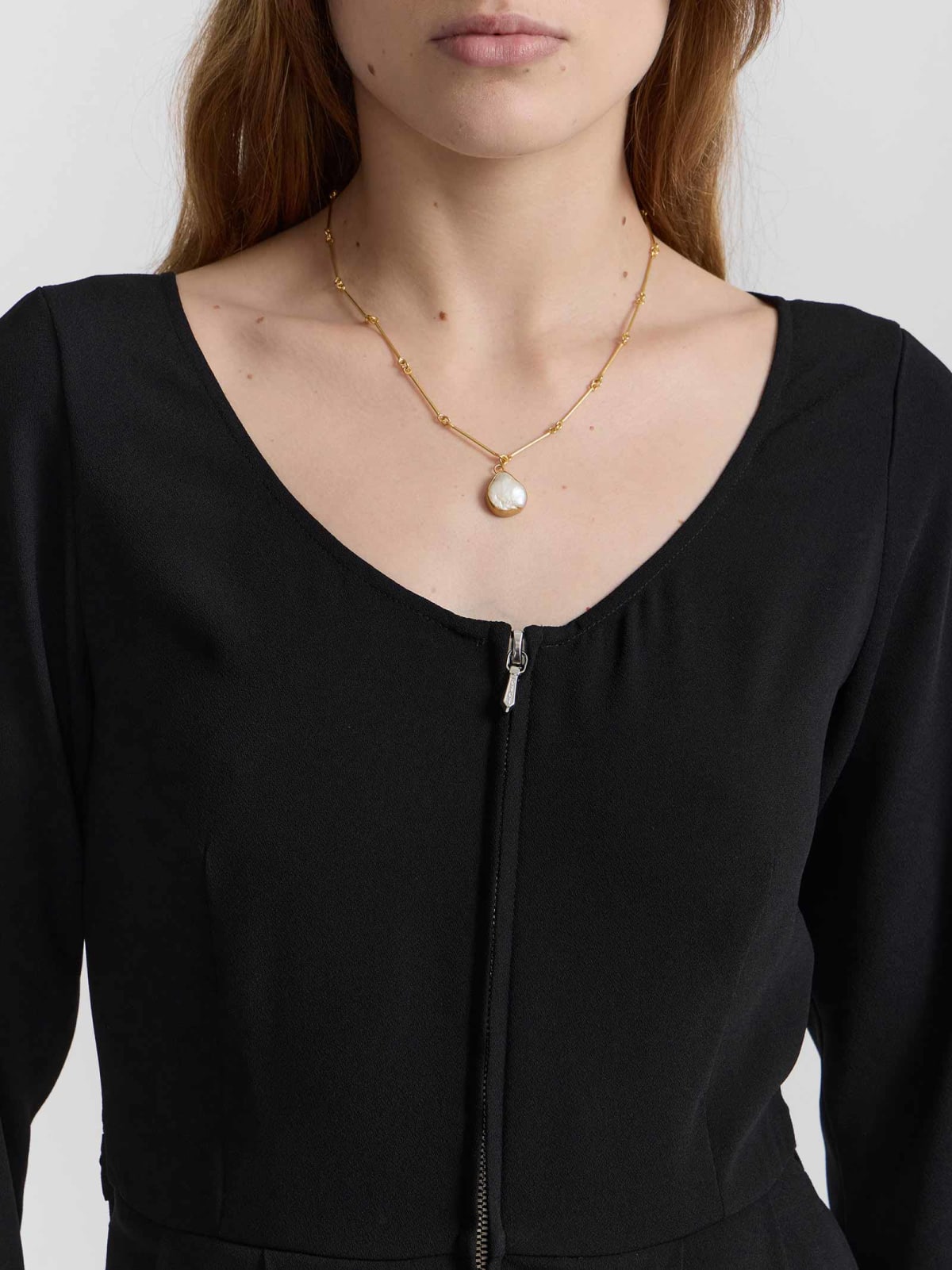 yellow Emel brass necklace