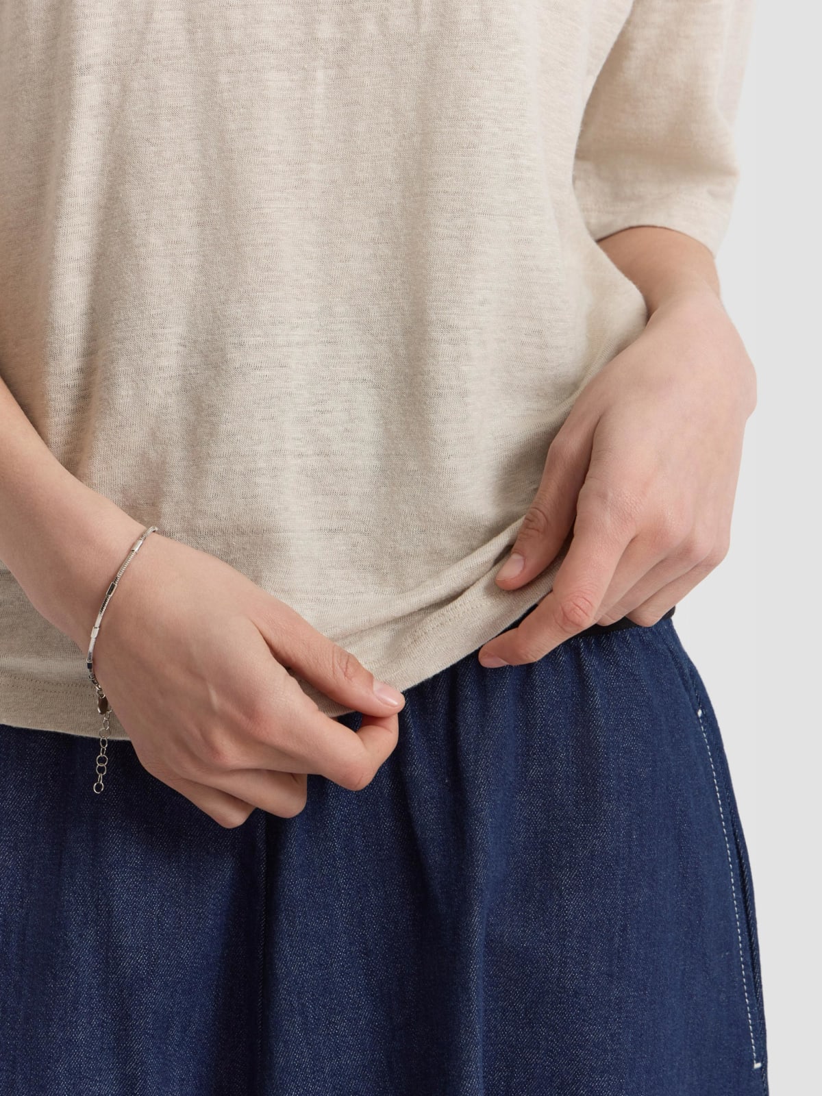 t-shirt New Bow en lin beige