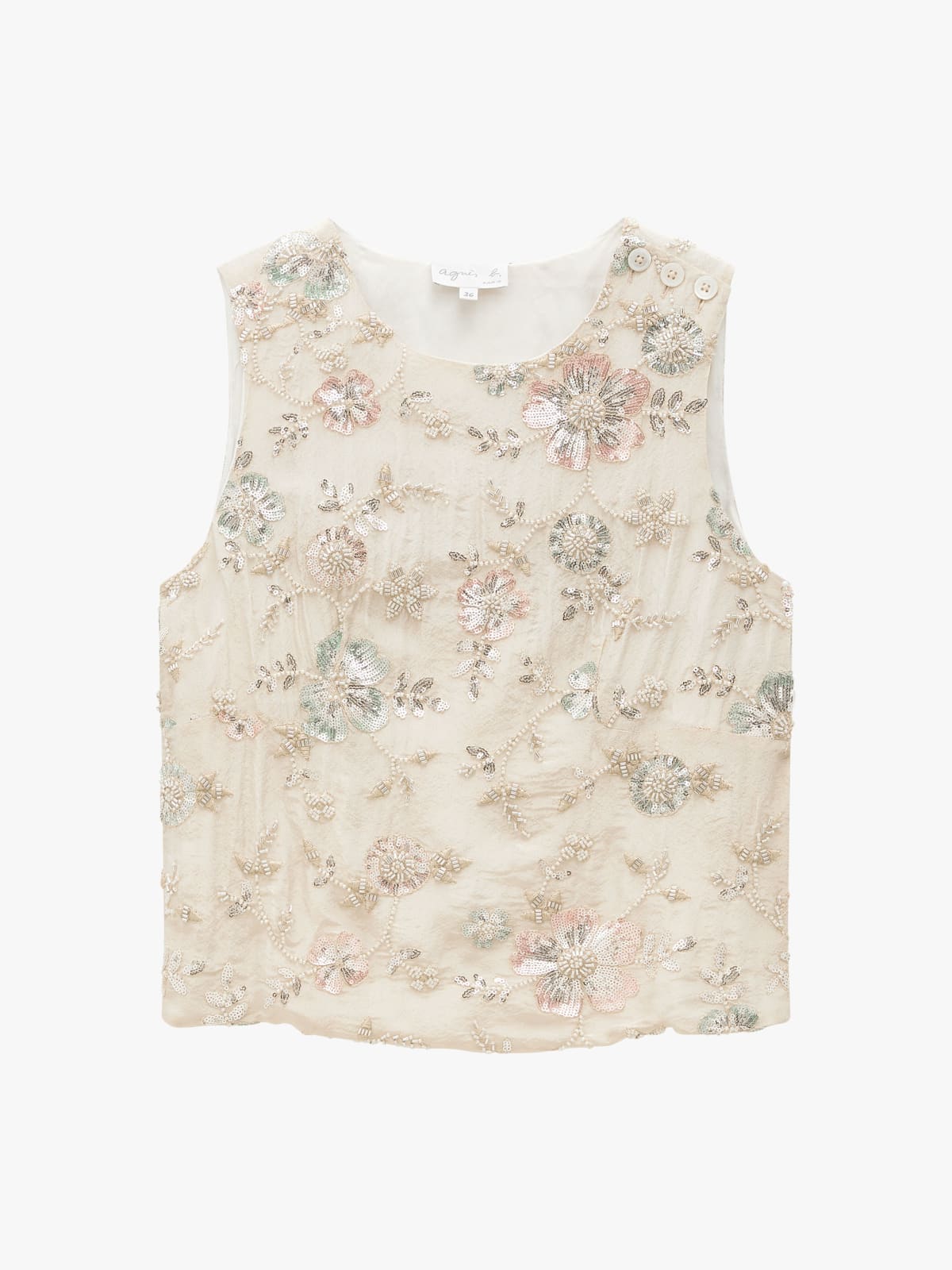 silver Poet embroidered viscose top