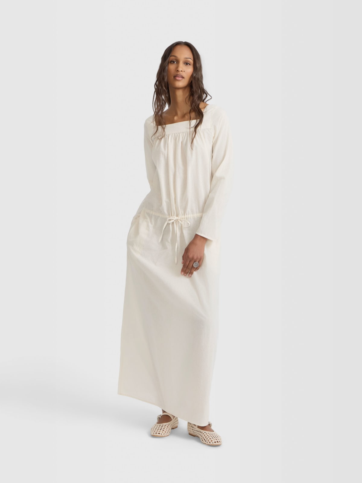 robe Ange en coton &eacute;cru