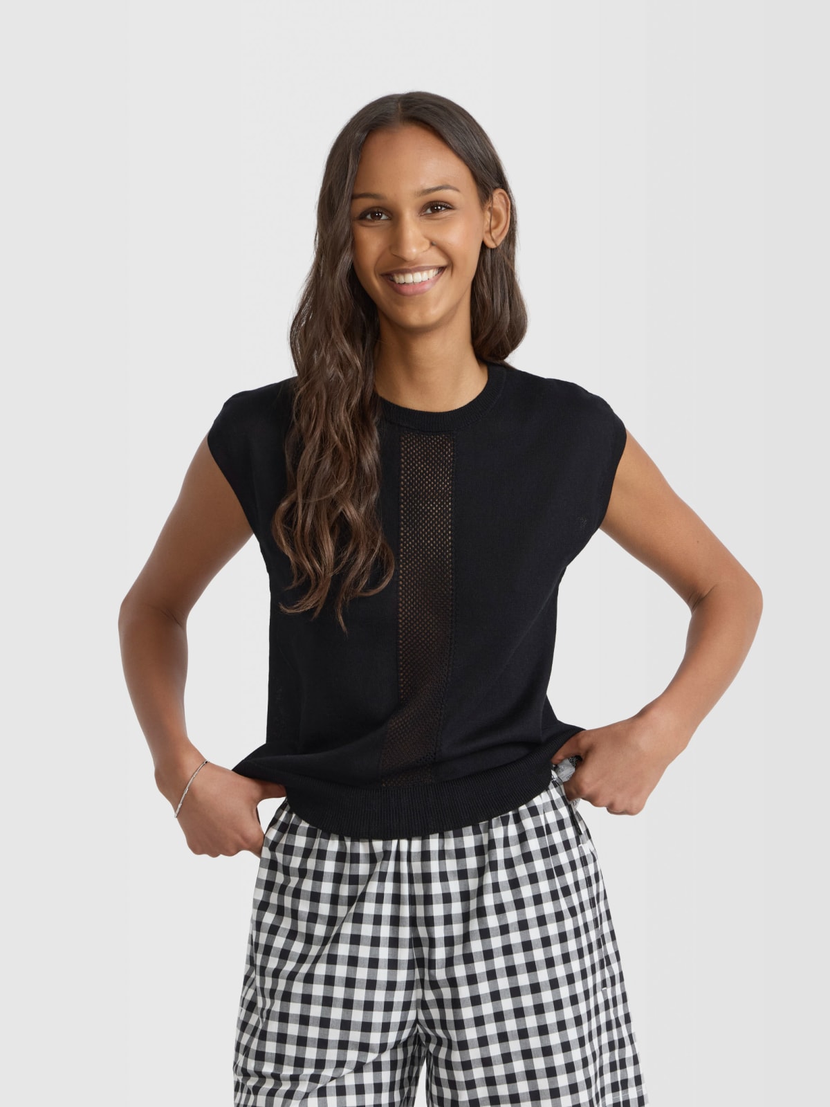 d&eacute;bardeur Rickie en jersey de coton noir