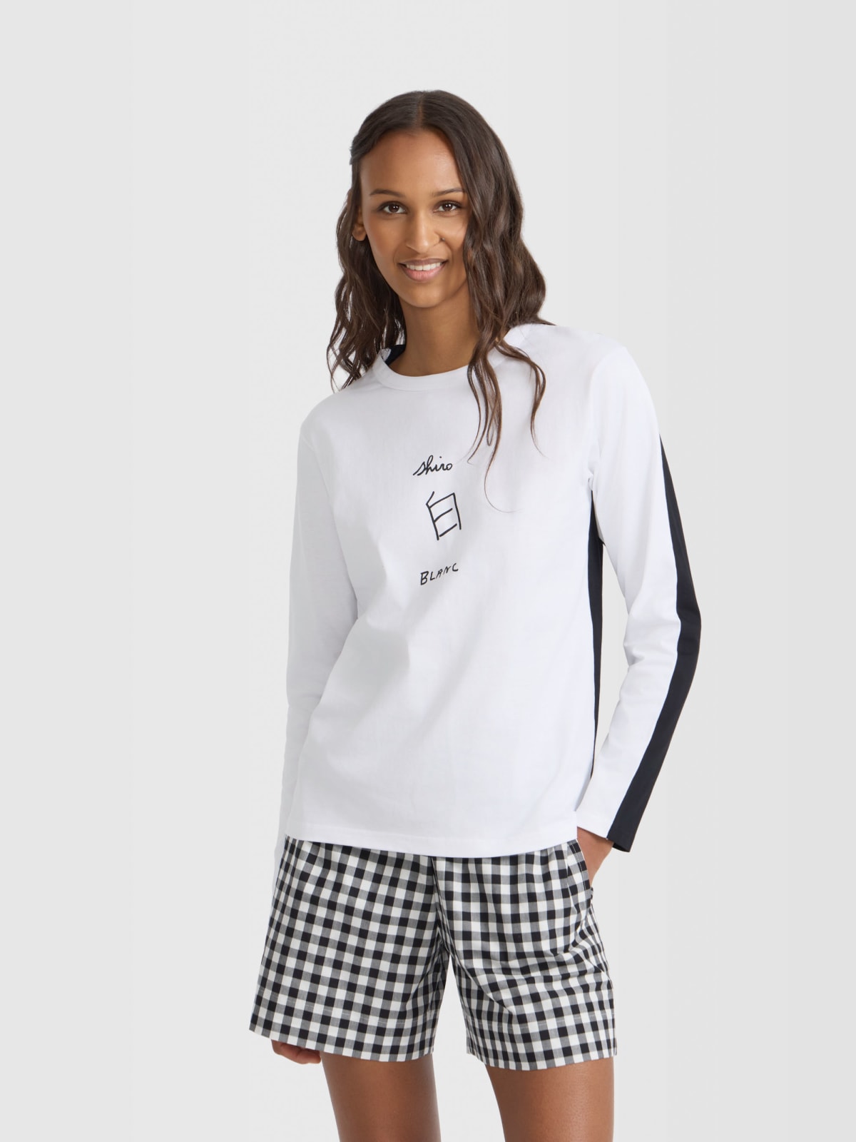 t-shirt Oppo Le Mixte en coton blanc et noir