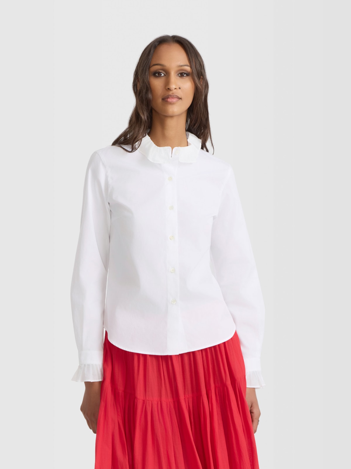 white Ayumi cotton poplin shirt