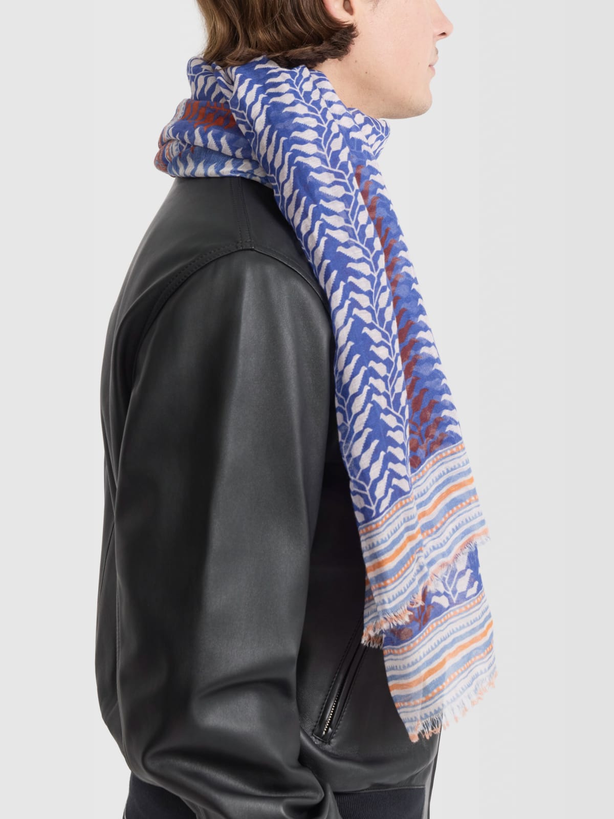 blue Jordane linen scarf image number 3