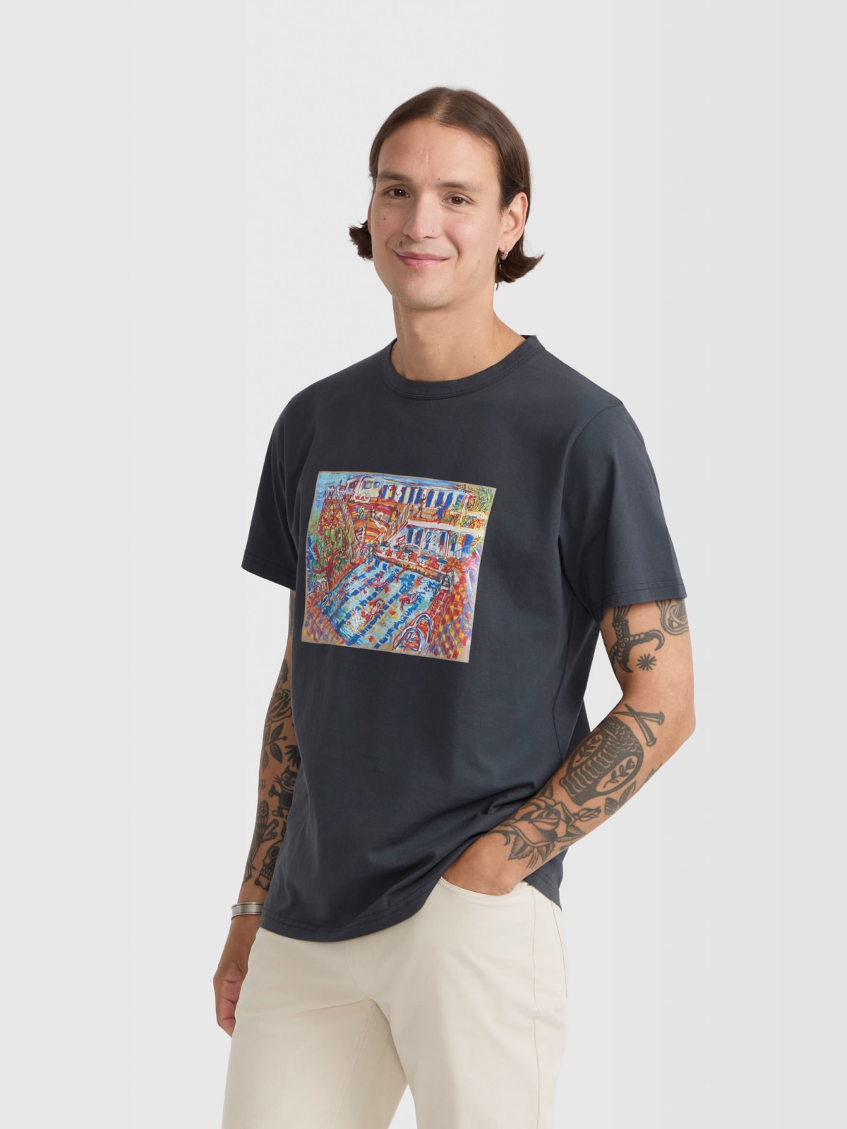 t-shirt Brando en jersey de coton artiste Bangala gris