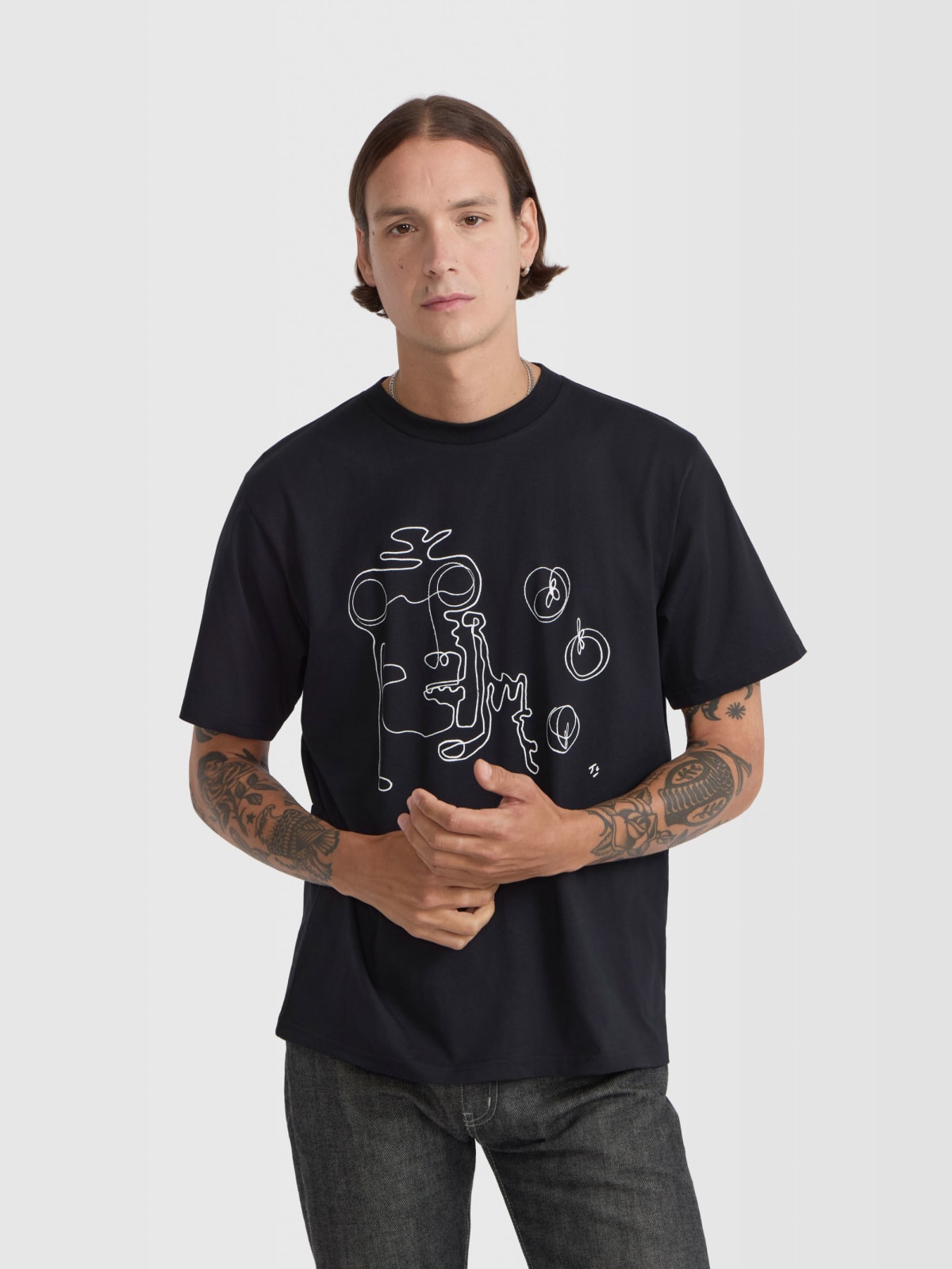 black Mark cotton jersey t-shirt by artist Jean-Christophe Bisson