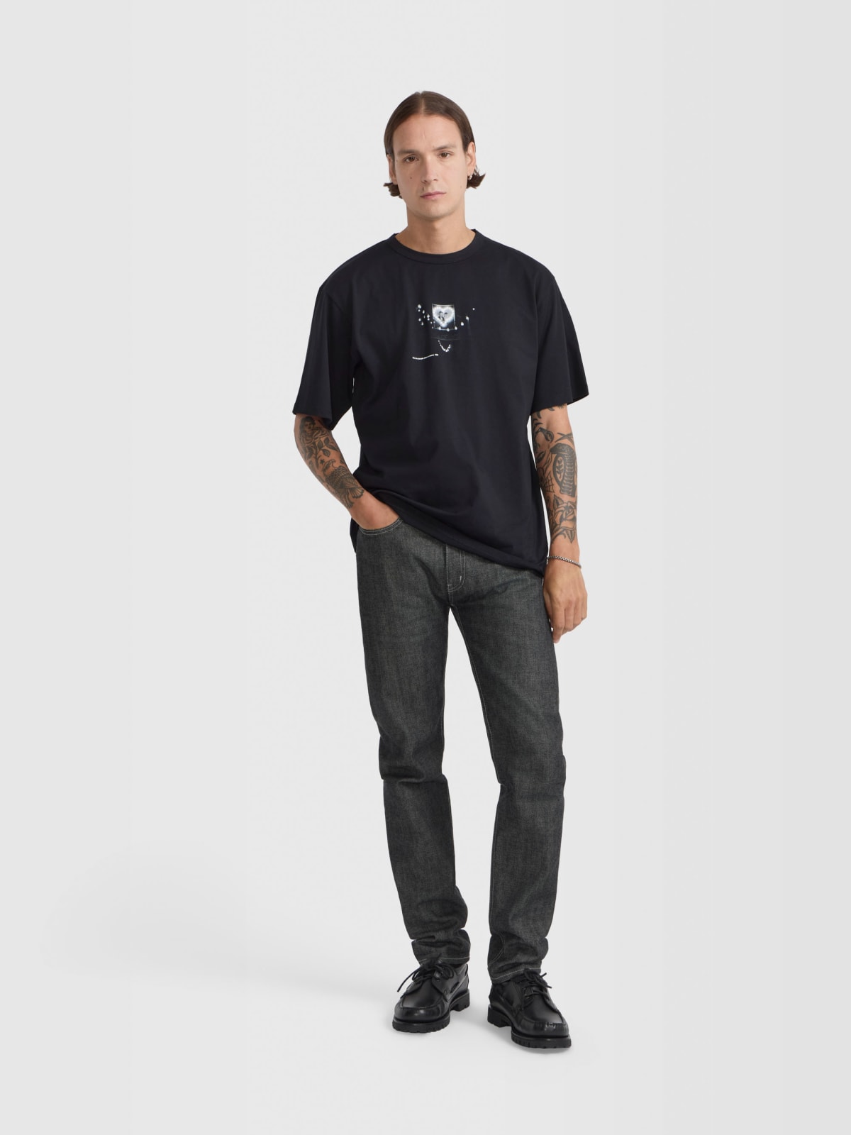 black Chris cotton jersey t-shirt by artist Roberto Martinez