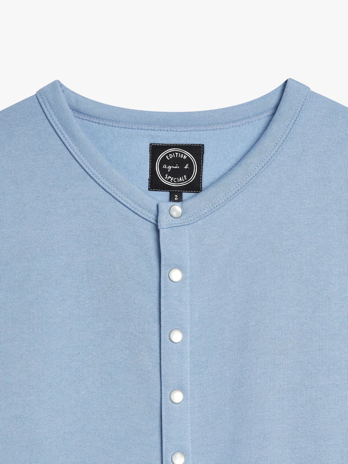 cardigan N&eacute;o pression en molleton de coton bleu