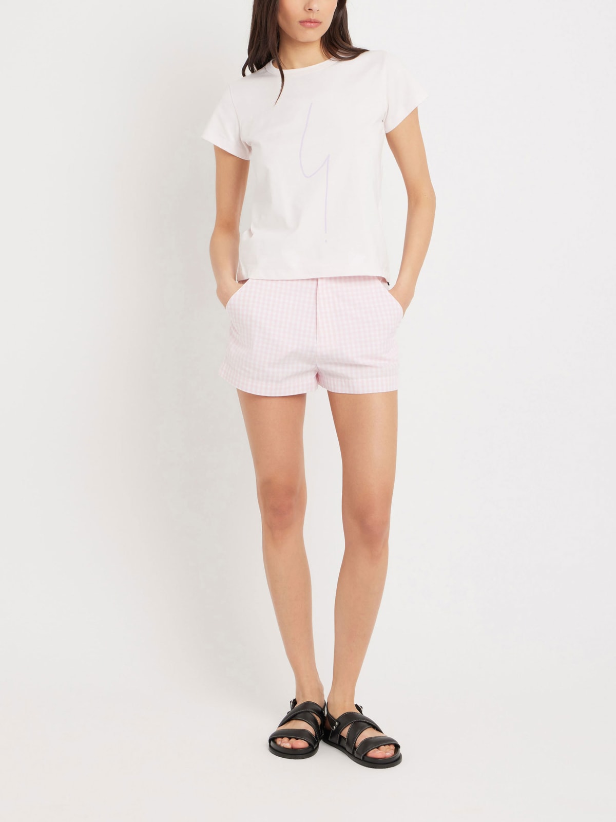 pink ironie cotton jersey t-shirt ironie screen-print