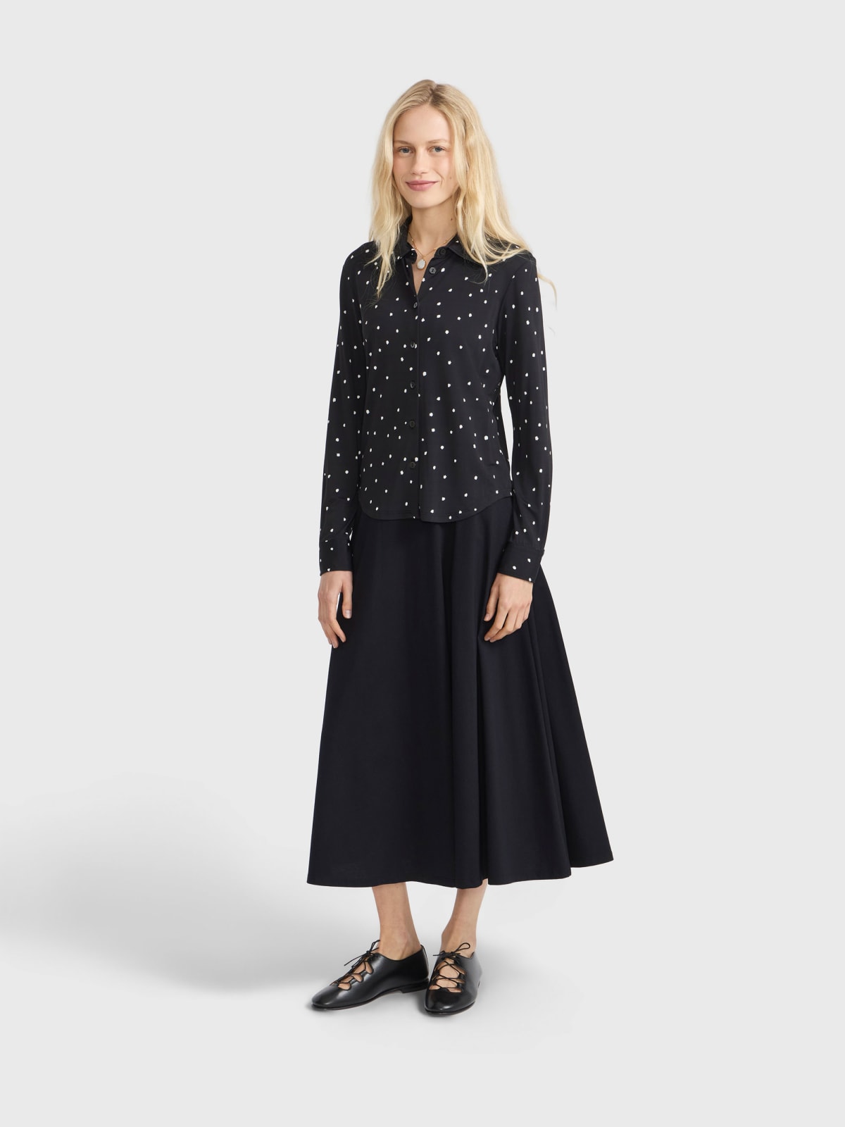 chemise Boys &agrave; pois noir et blanc