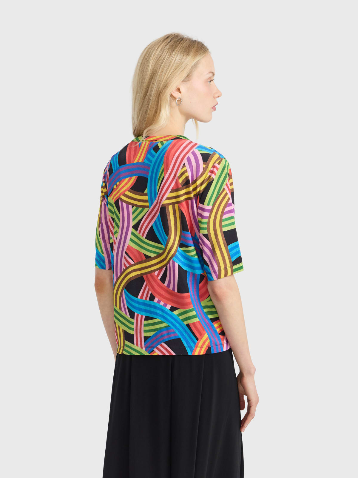 Viscose T-shirt featuring a print by artist Mel Bernstine