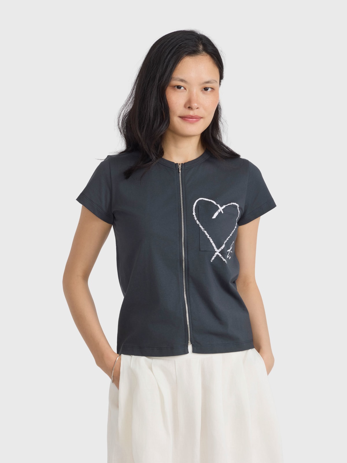 t-shirt Brando Zip asphalte