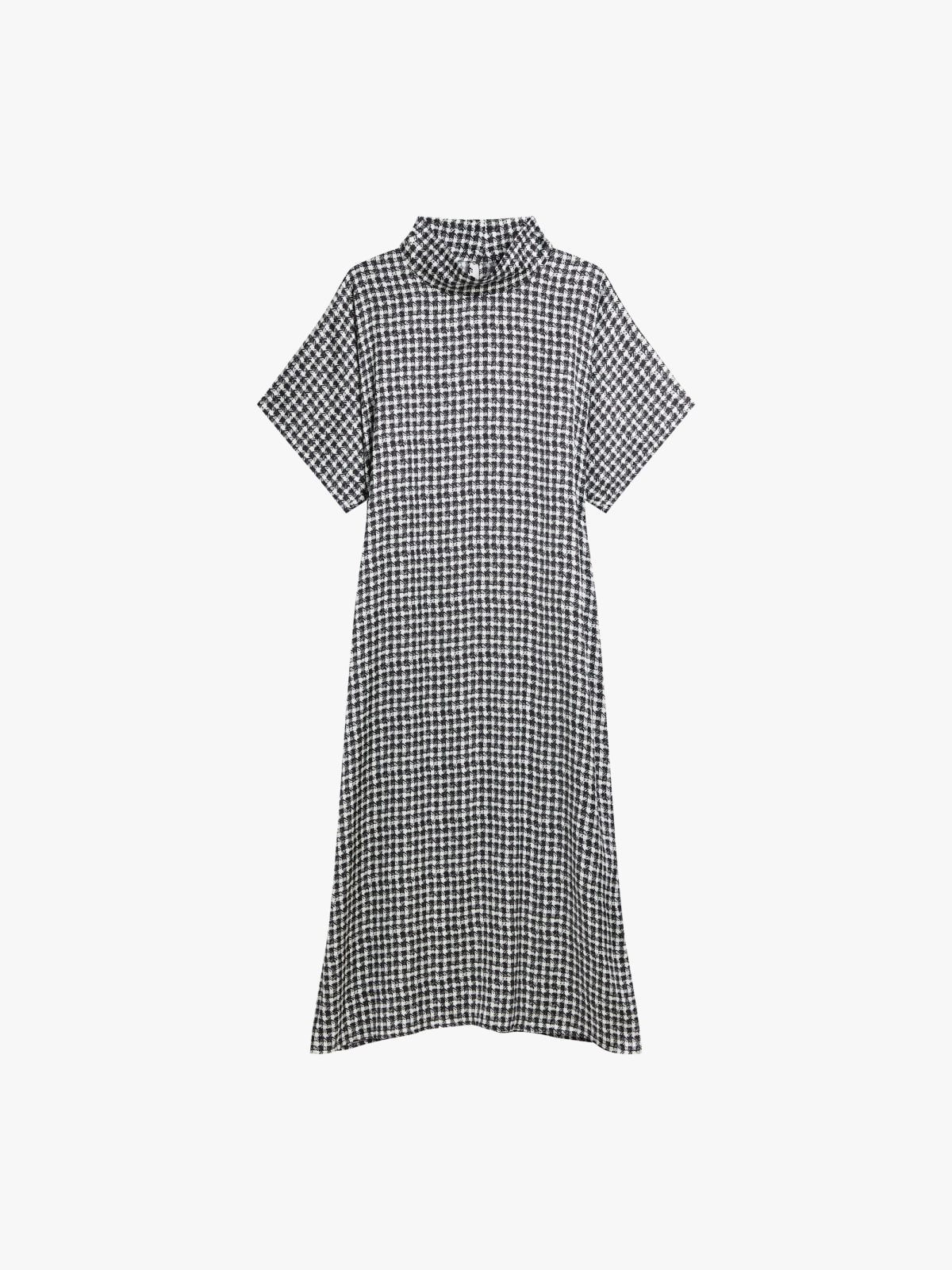 robe longue fluide imprim&eacute; pied de poule