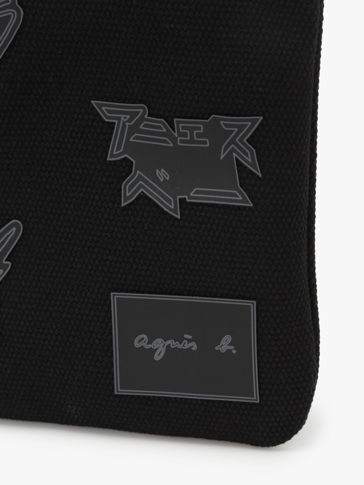 black cotton pouch with signature symbols image number 6