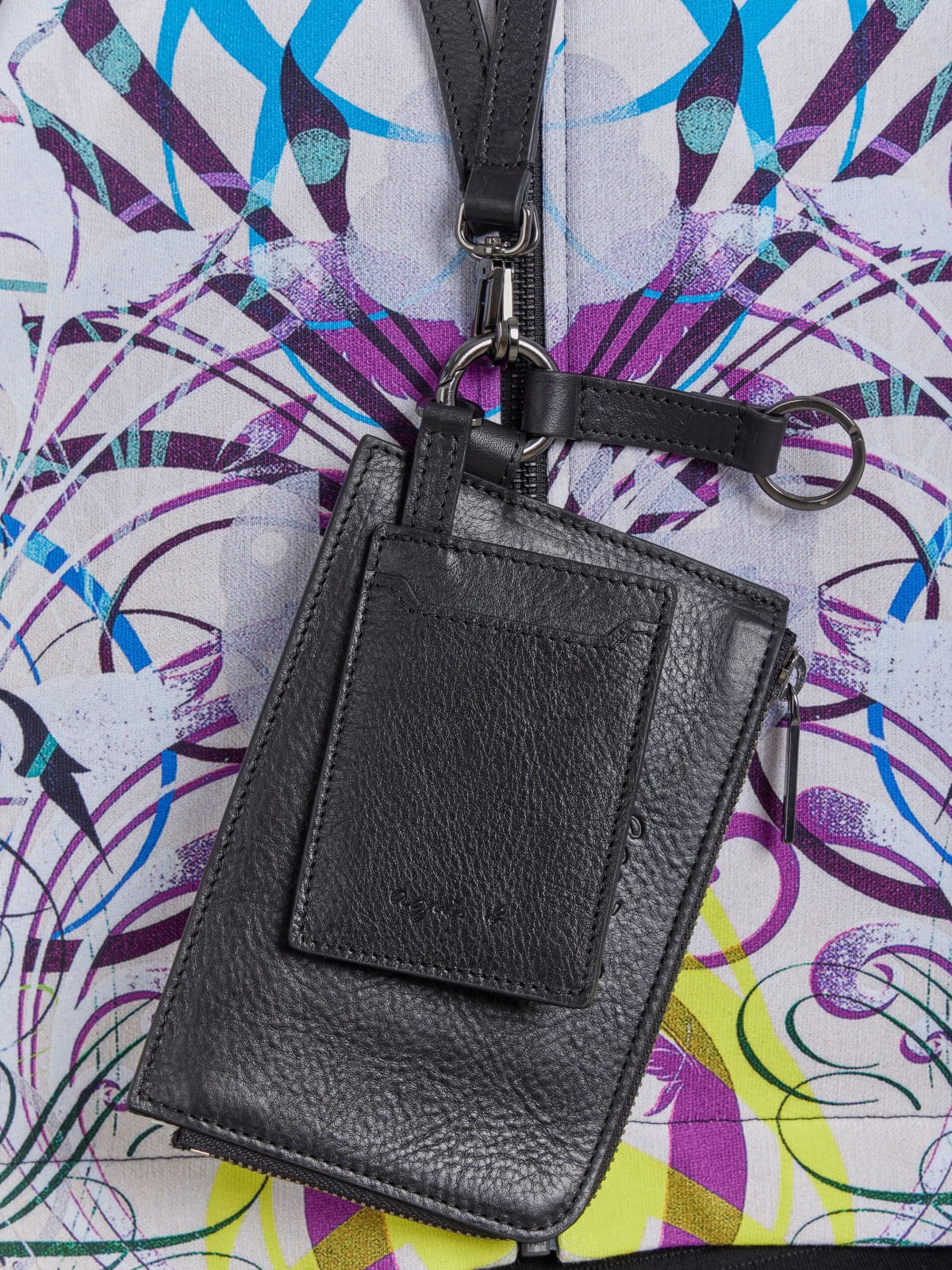 black leather Scott passport holder