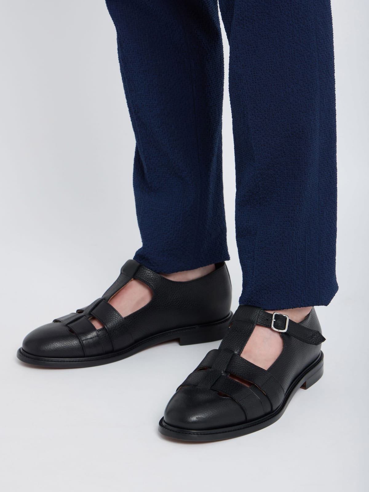 black Julien calfskin sandals