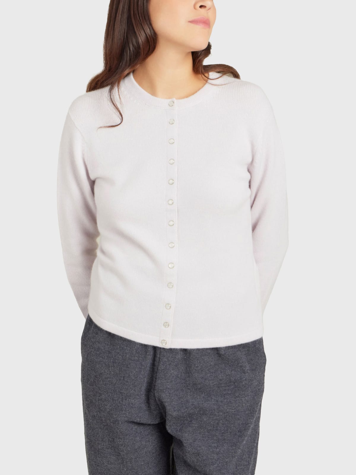 grey Le Petit cashmere snap cardigan