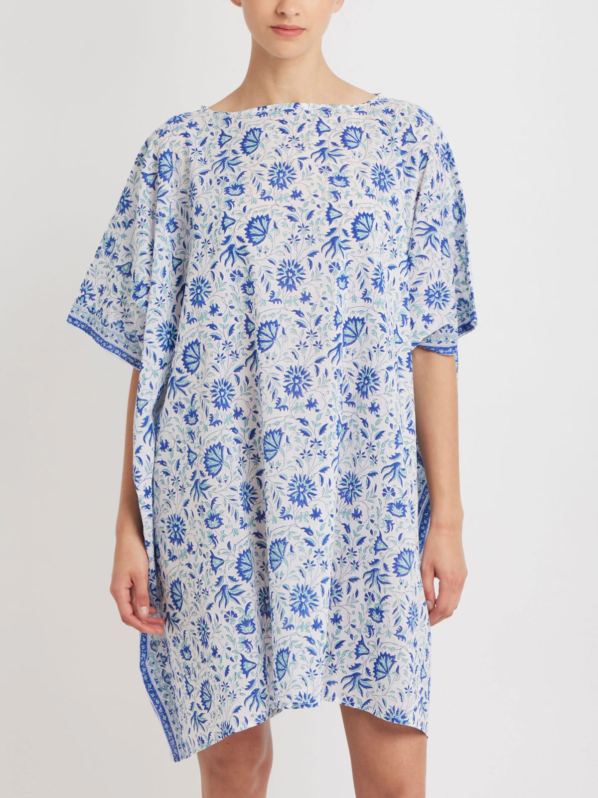 blue Enora cotton poncho