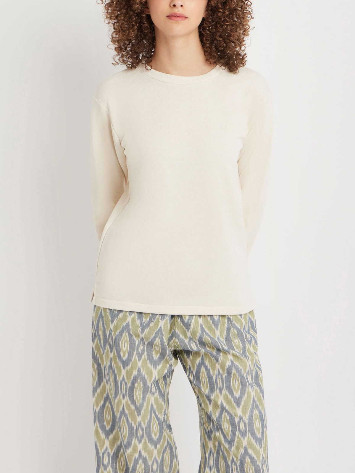 off-white cotton-linen Roulotte long-sleeve t-shirt