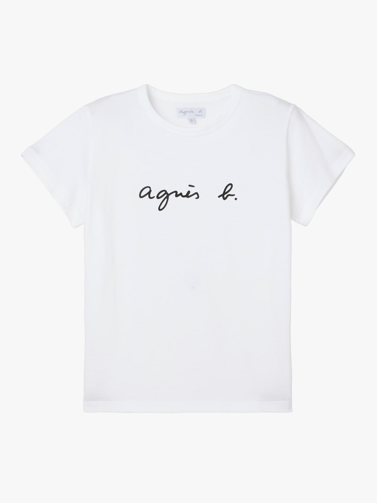 white cotton Brando "agn&egrave;s b." logo t-shirt