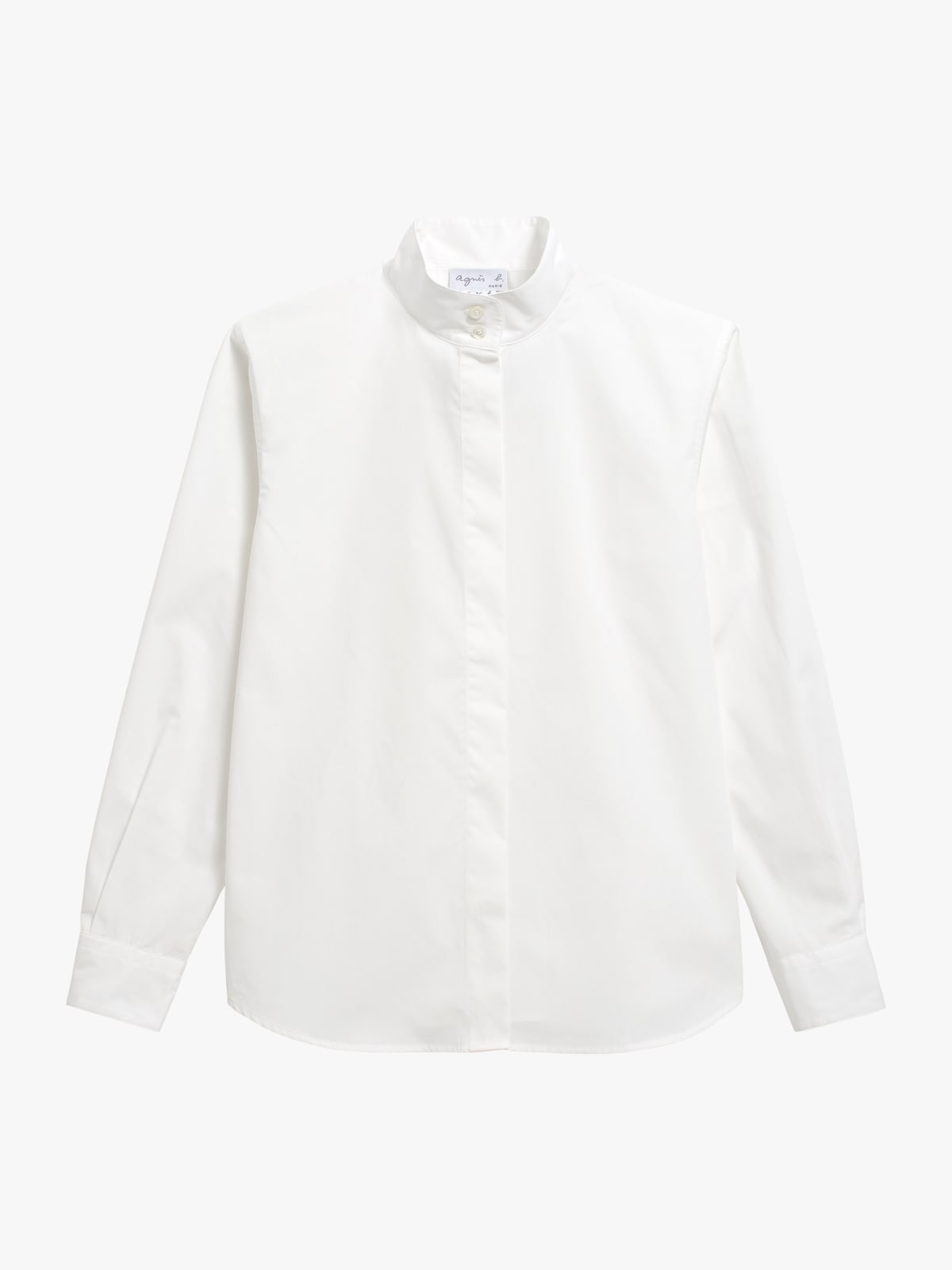 white &Eacute;tienne high neck cotton shirt
