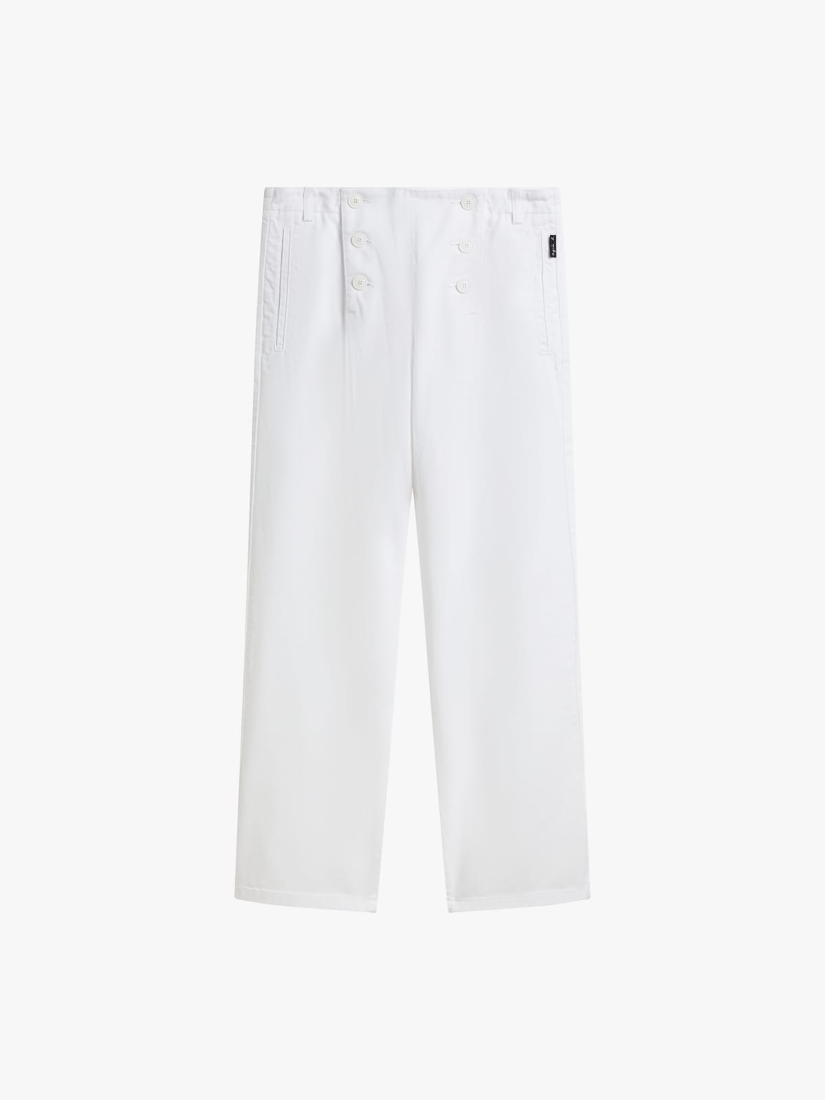 white Marin cotton gabardine trousers
