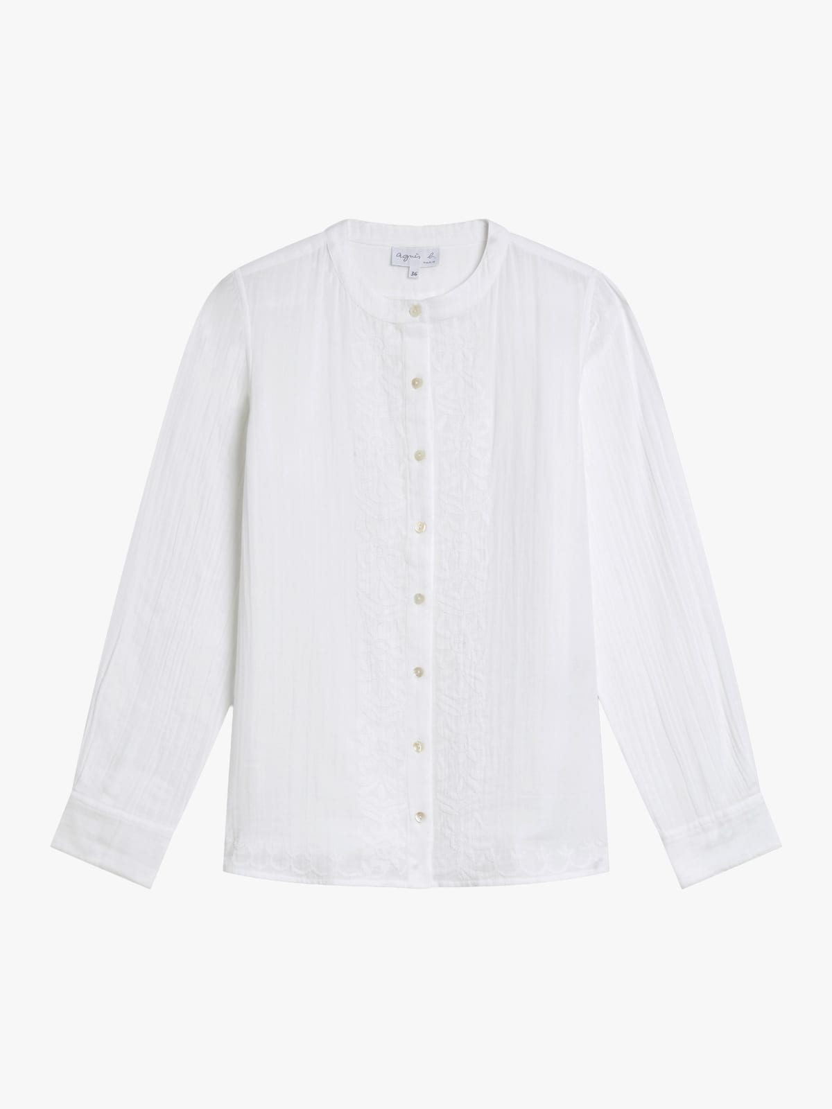 chemise Brod&eacute;e en coton blanc