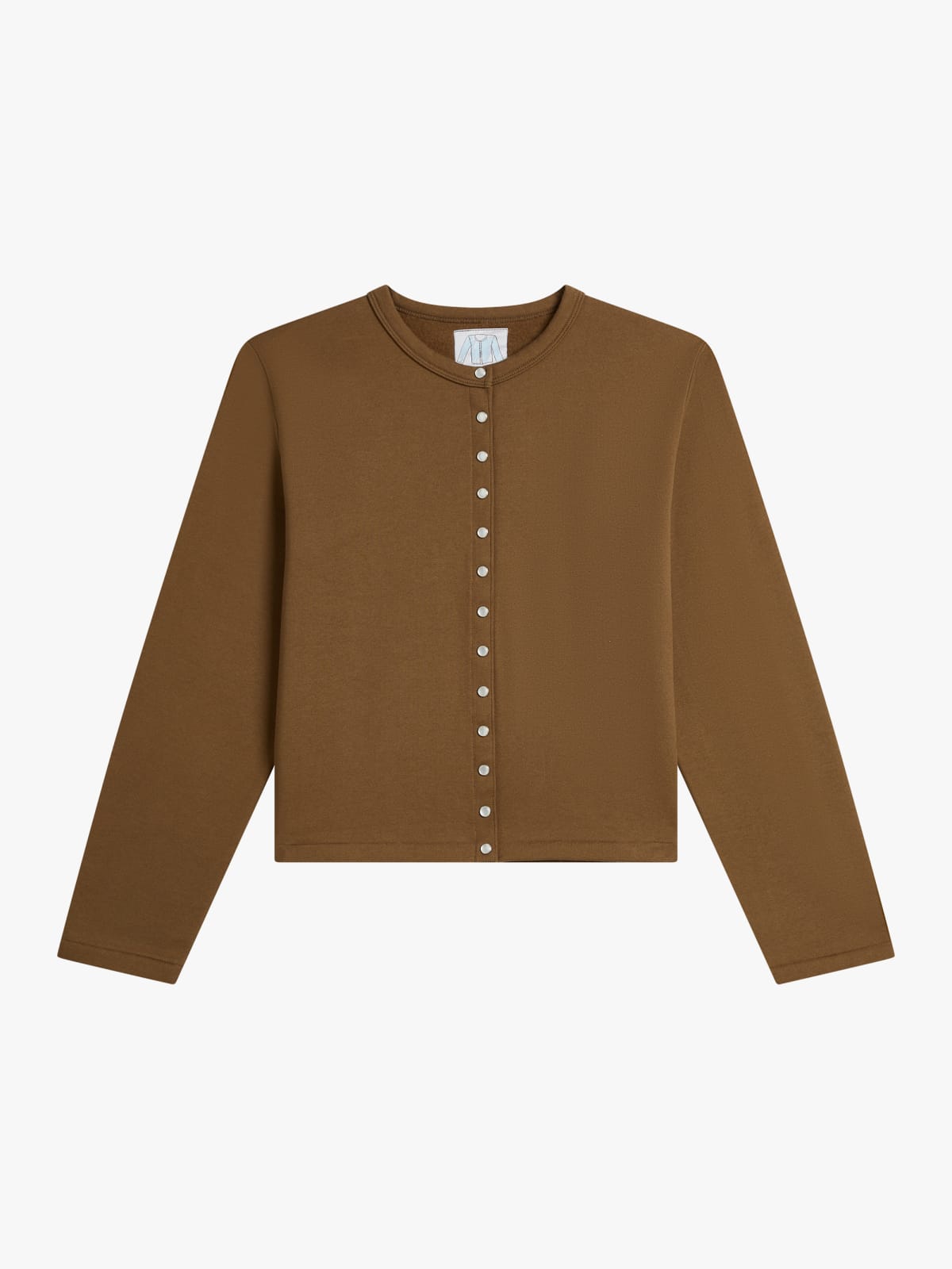 cotton fleece snap cardigan