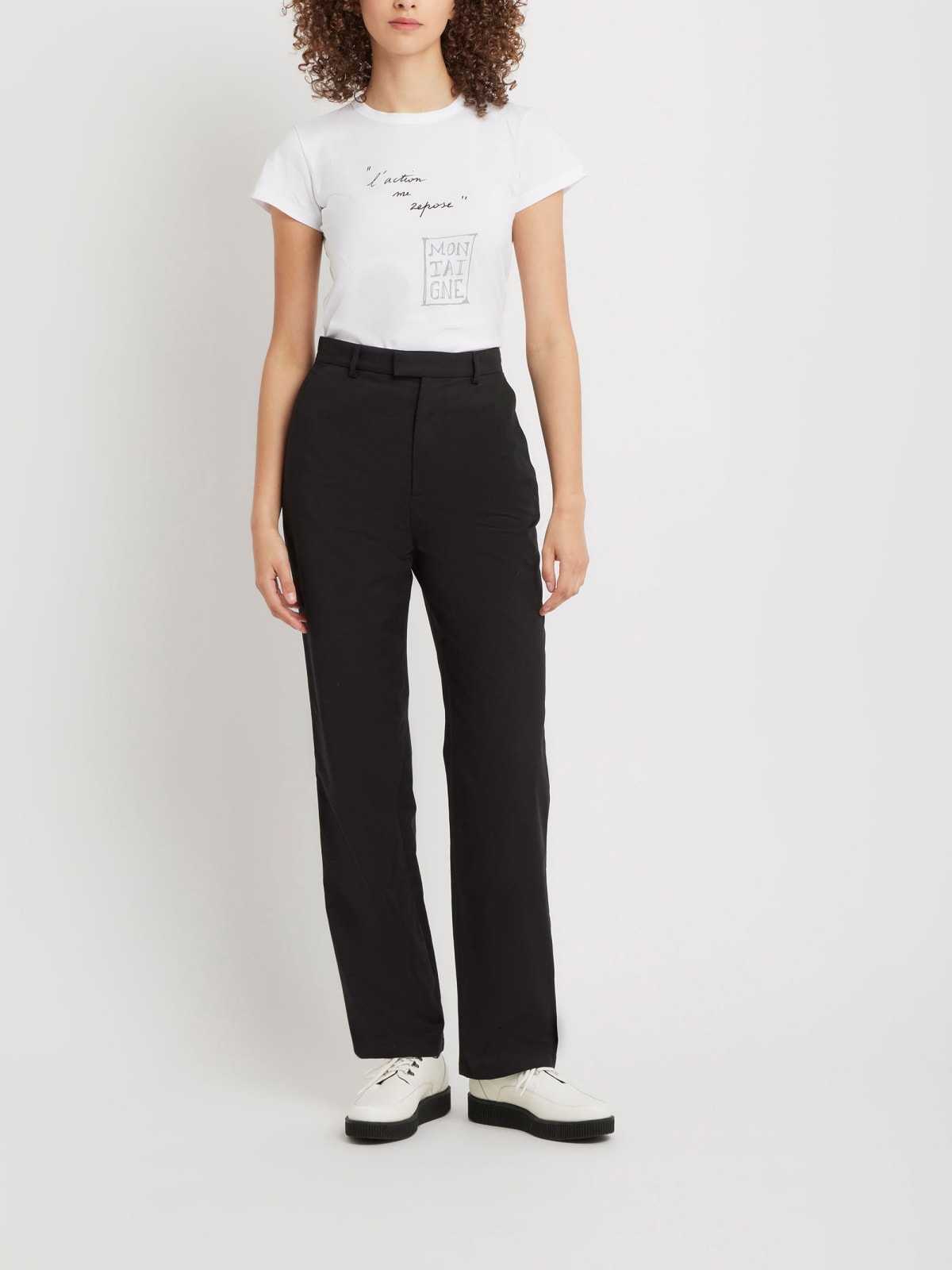 black cotton Ameline pants