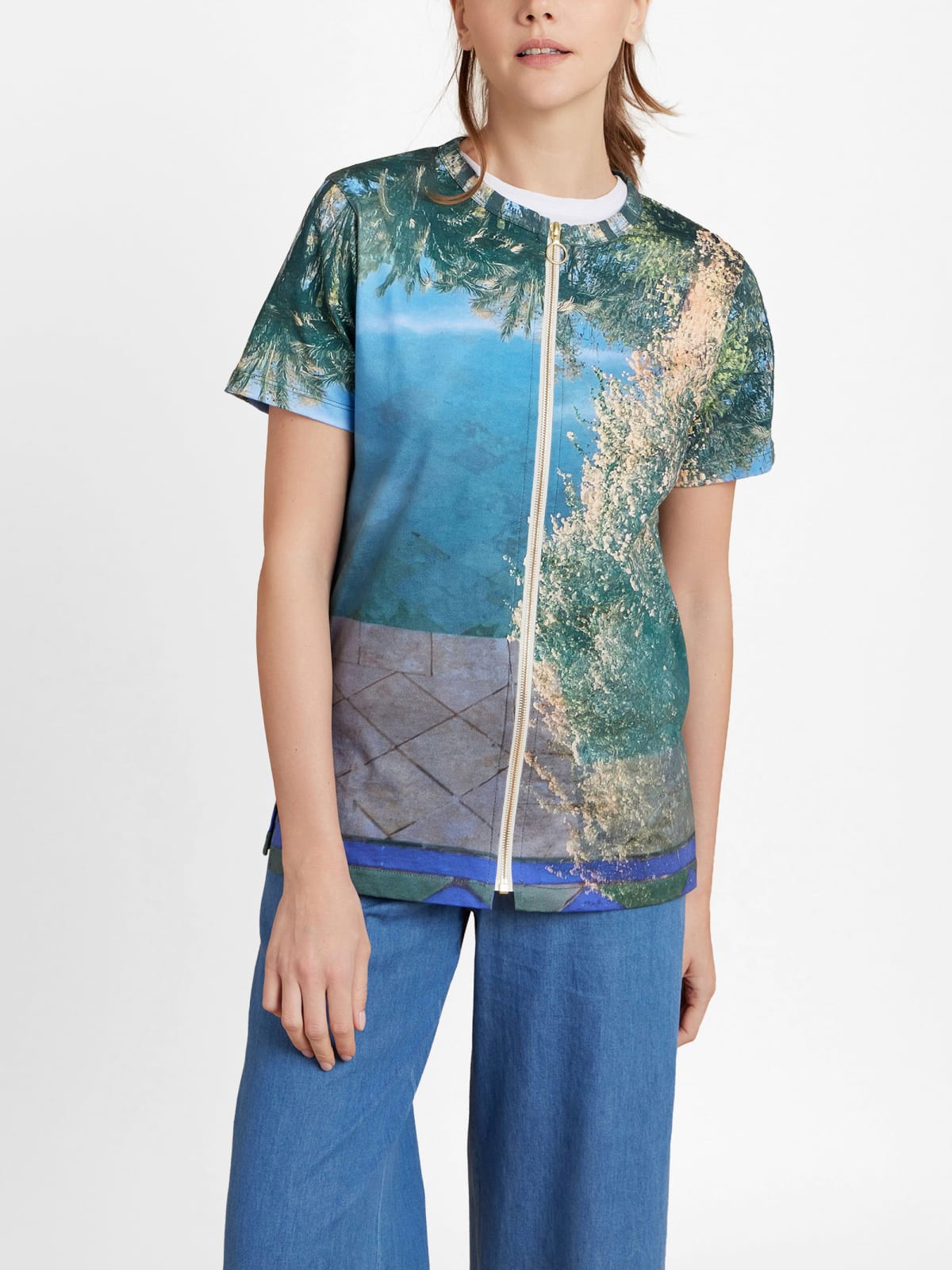 t-shirt Mark zipp&eacute; en coton num&eacute;ris&eacute; &laquo; Reflet &agrave; Marrakech &raquo;