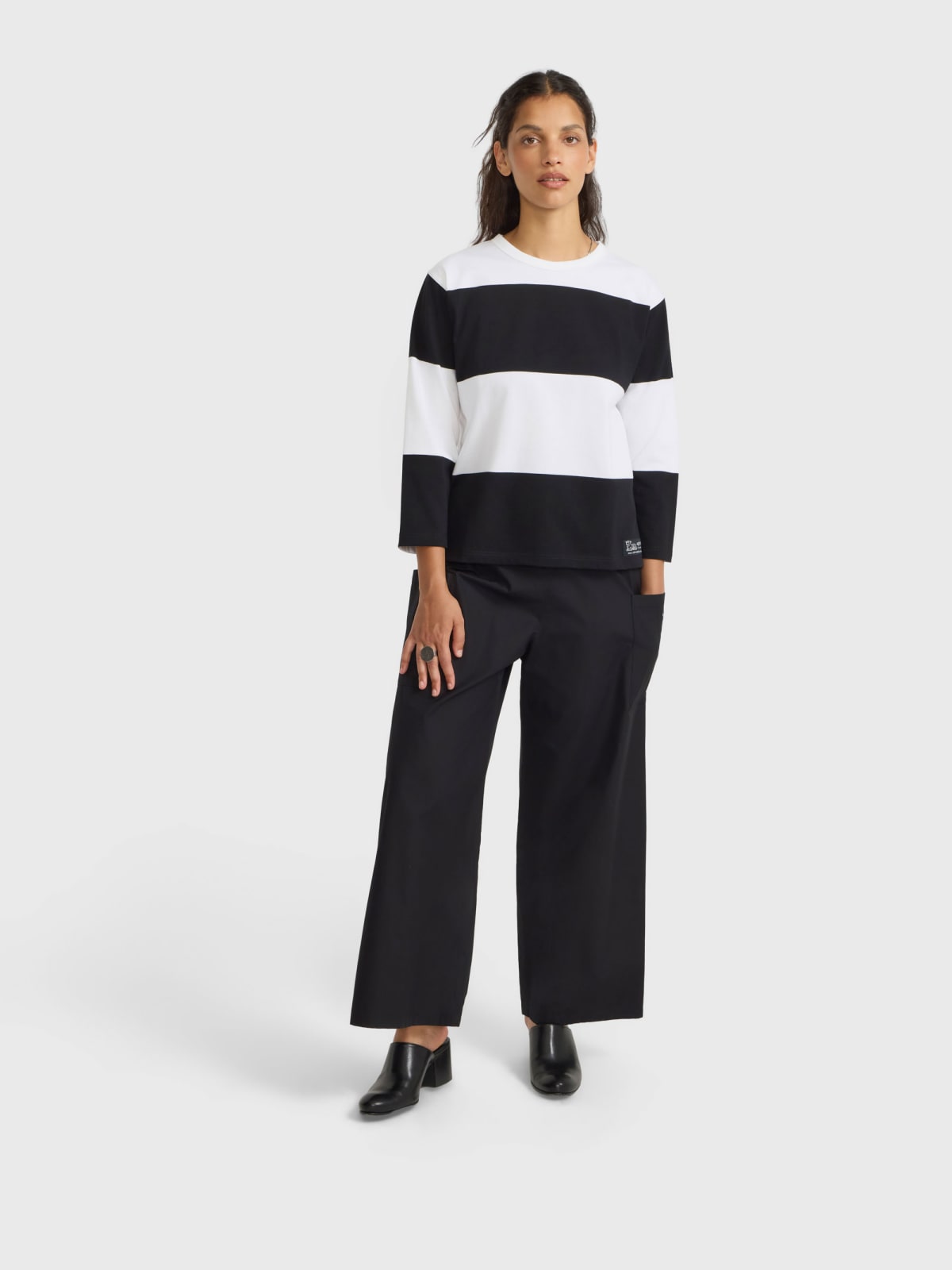 Lil Cool t-shirt with 3/4-length sleeves and wide stripes