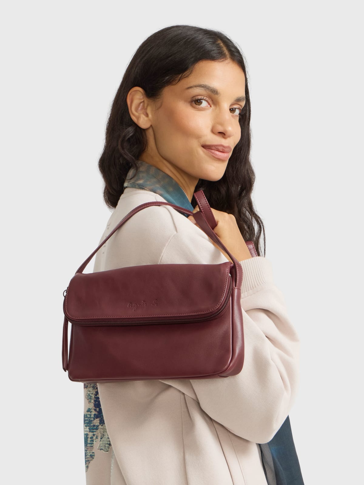 Asya leather shoulder bag image number 4