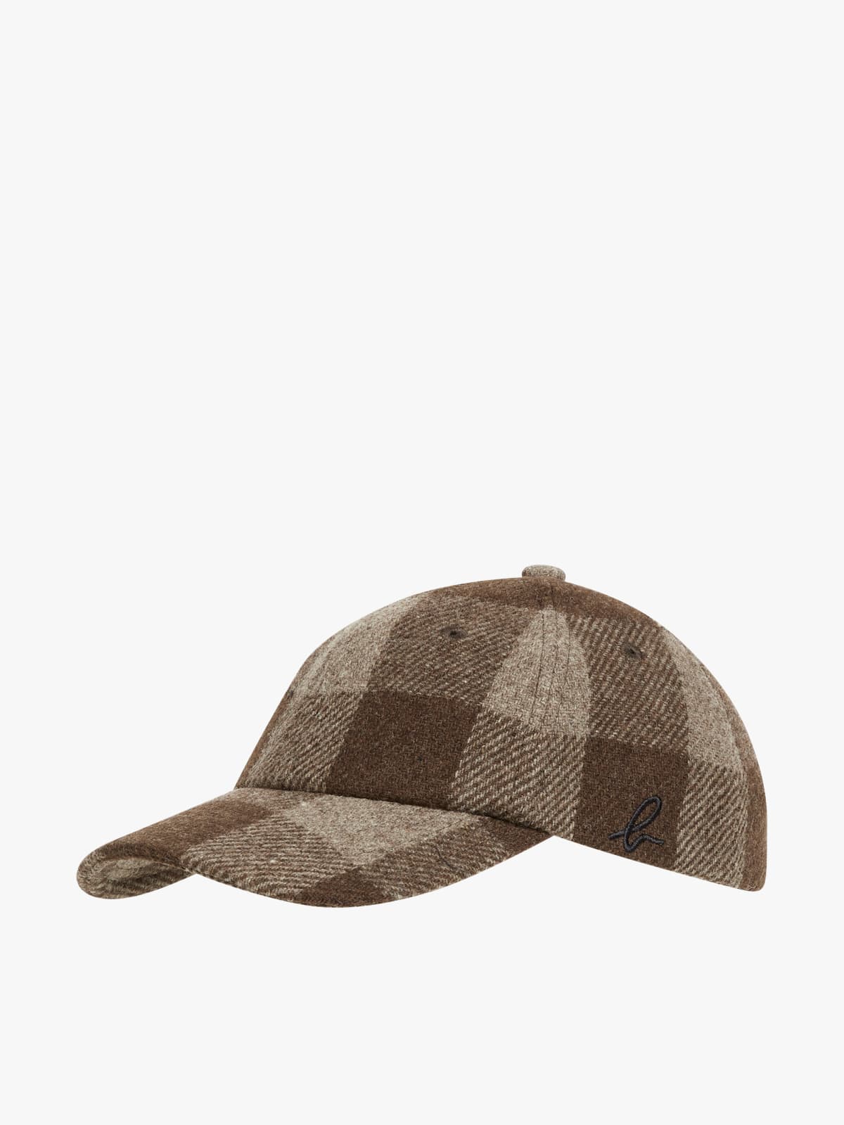 checked wool cap