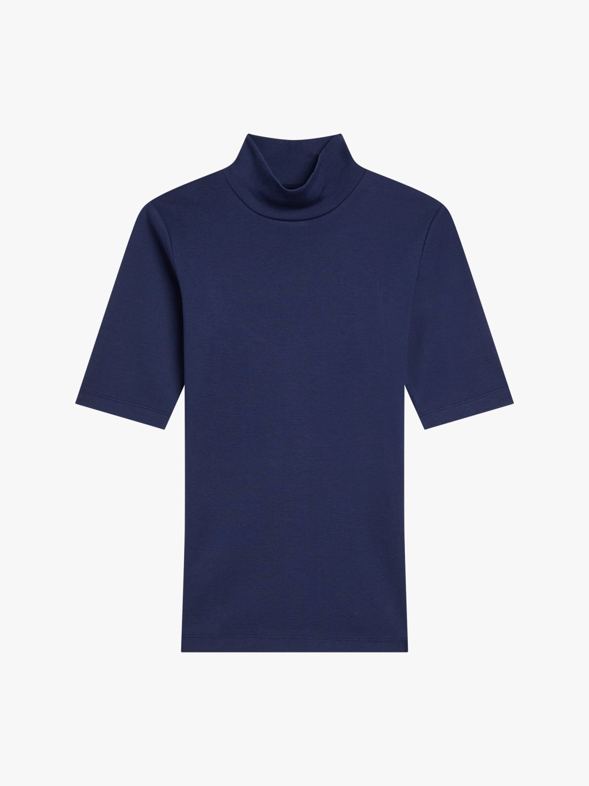 cotton t-shirt with stand collar