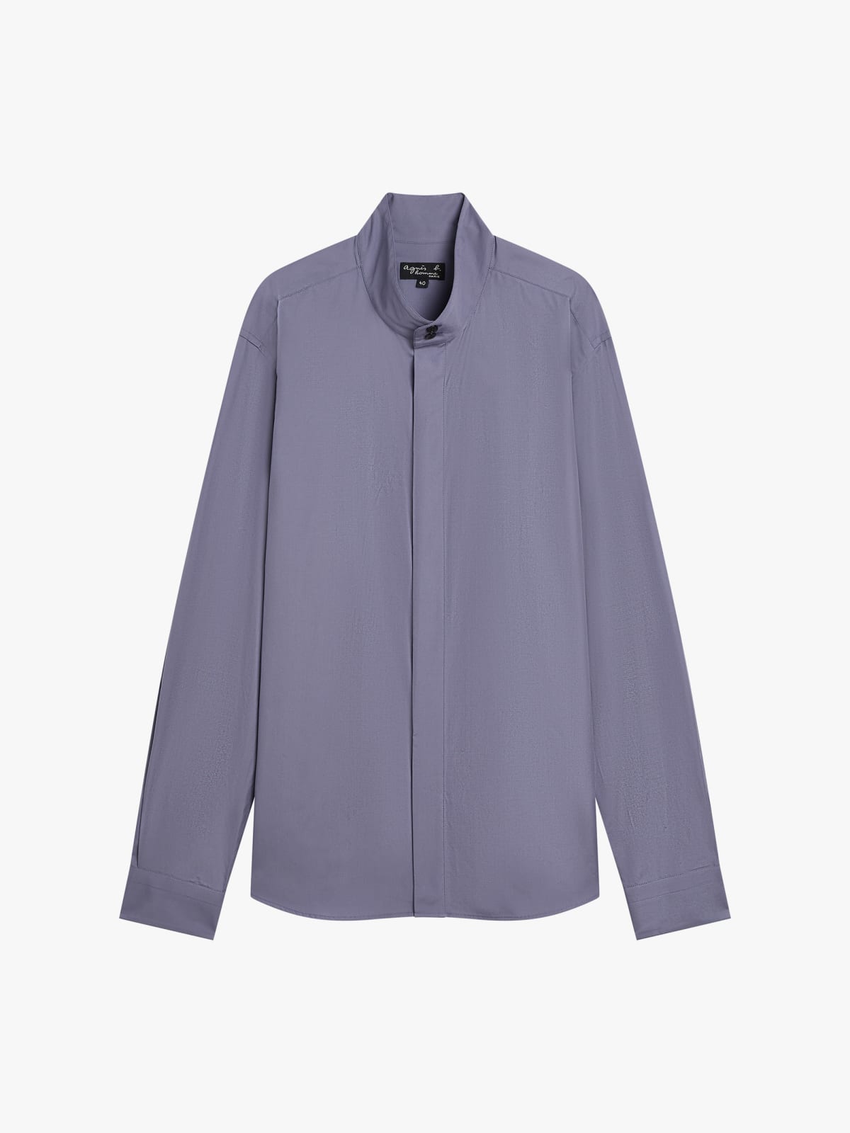 poplin shirt with Mandarin collar