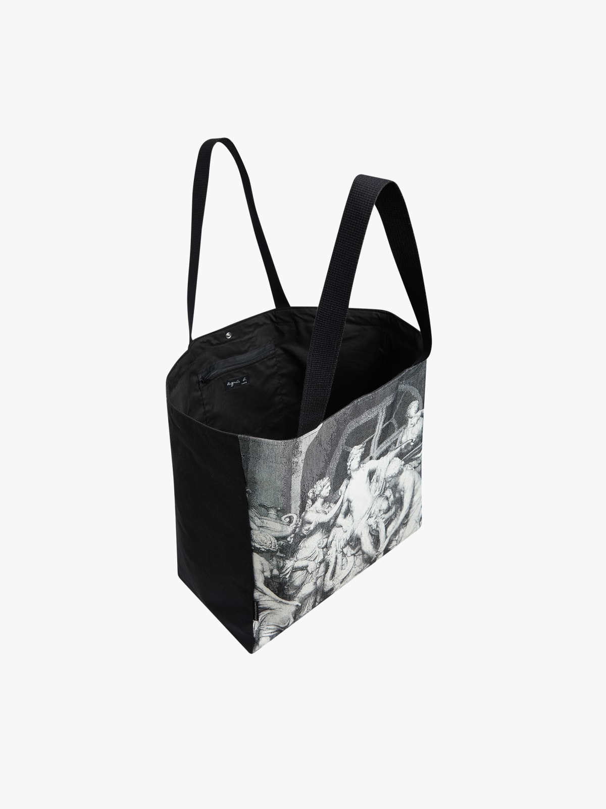 Fontaine black cotton tote bag image number 3