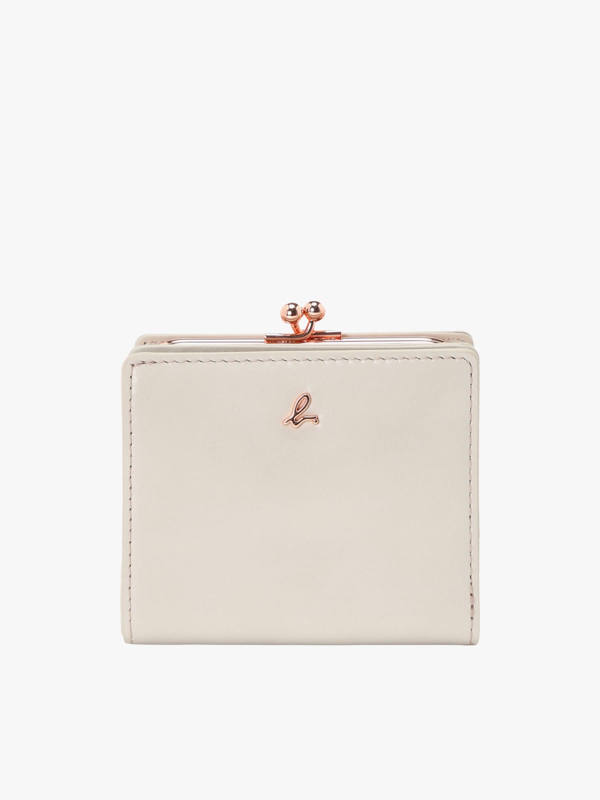 porte-monnaie en cuir beige