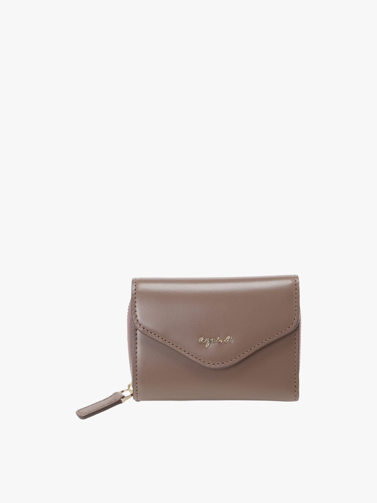 taupe leather wallet image number 0