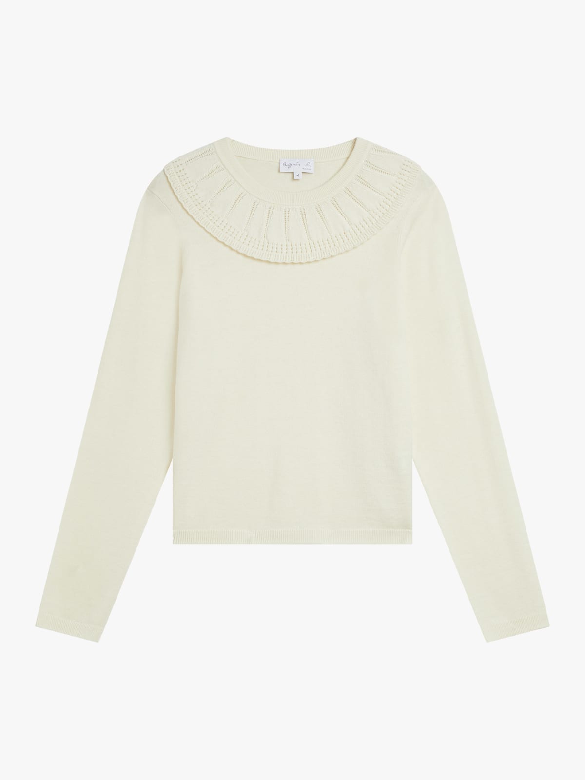 wool jumper with a ruffled collar