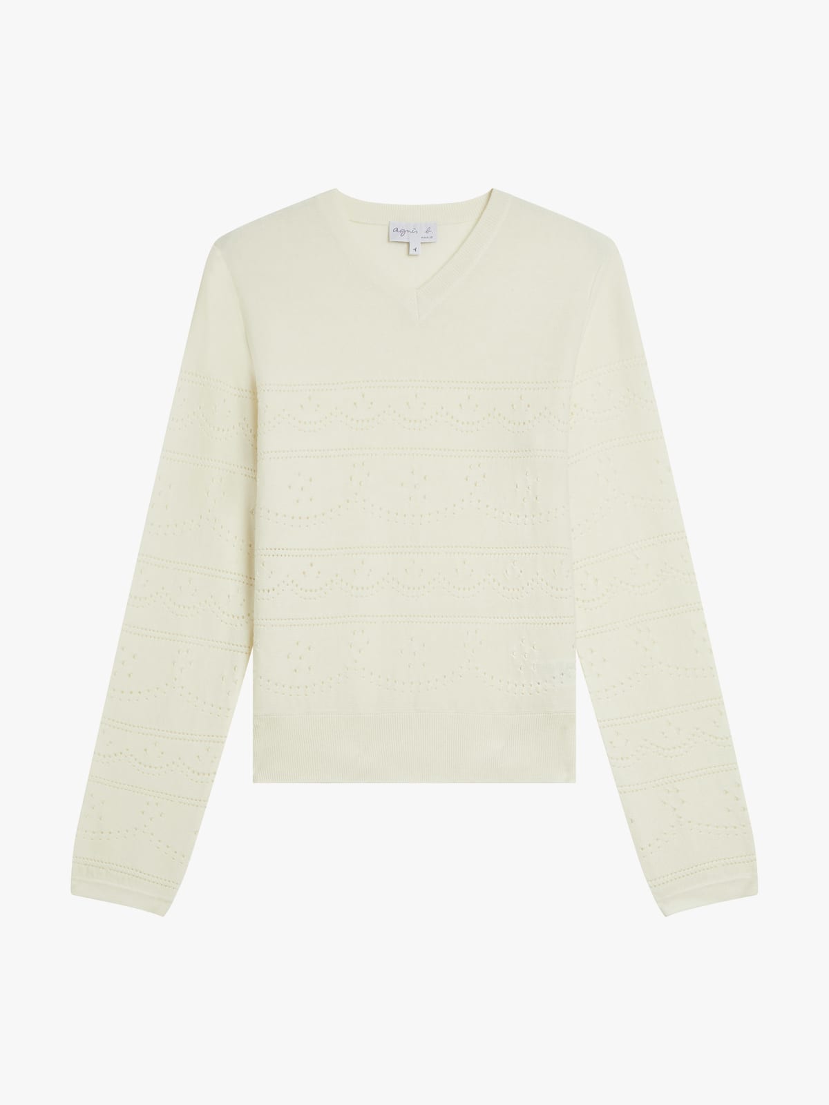 pointelle wool jumper