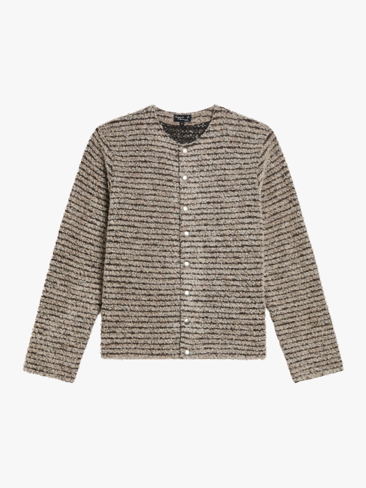 boucl&eacute; snap cardigan