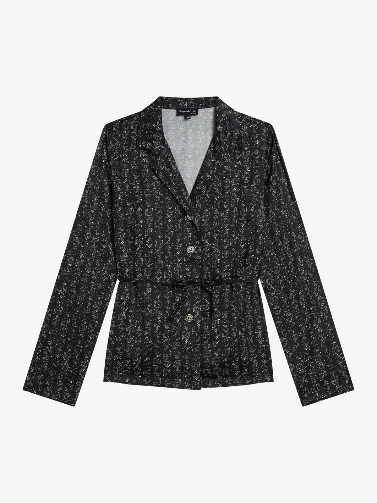 printed shirt with Mandarin collar