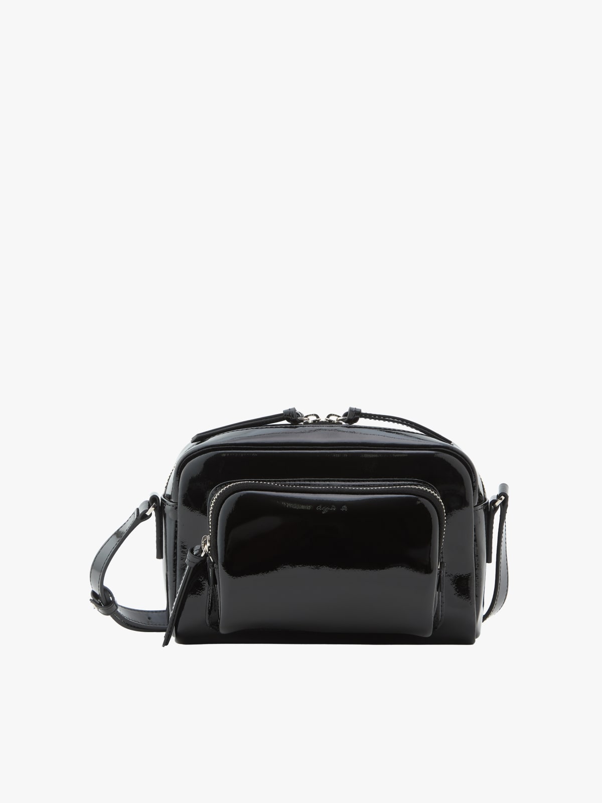 patent leather camera bag