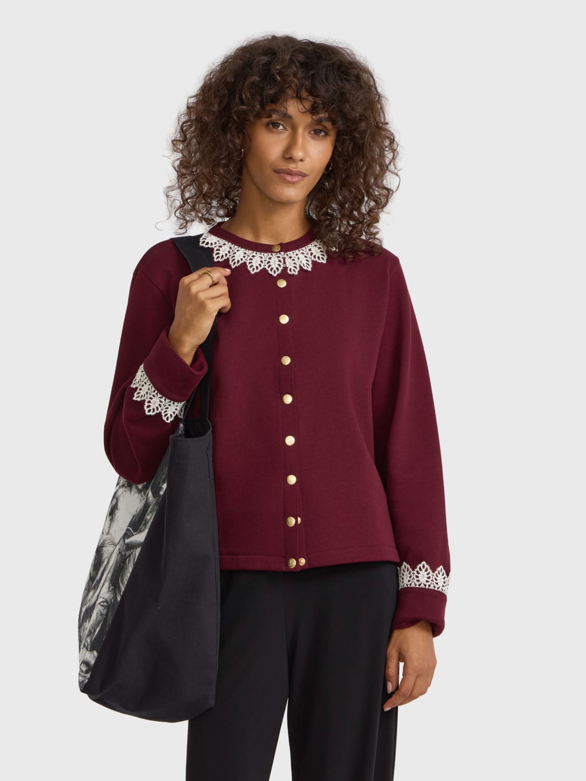 cardigan pression Dentelle