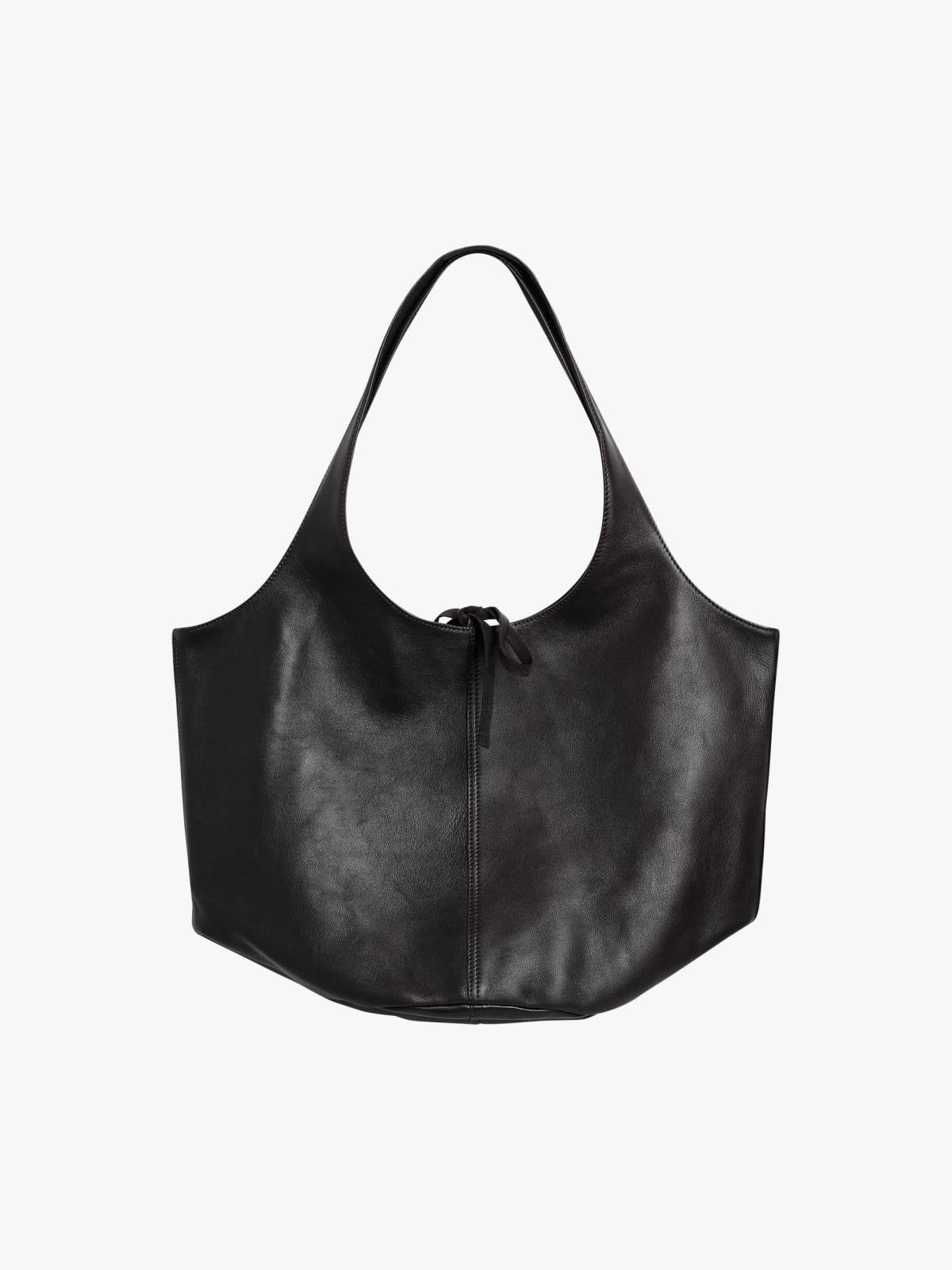 black lambskin leather Stala tote bag