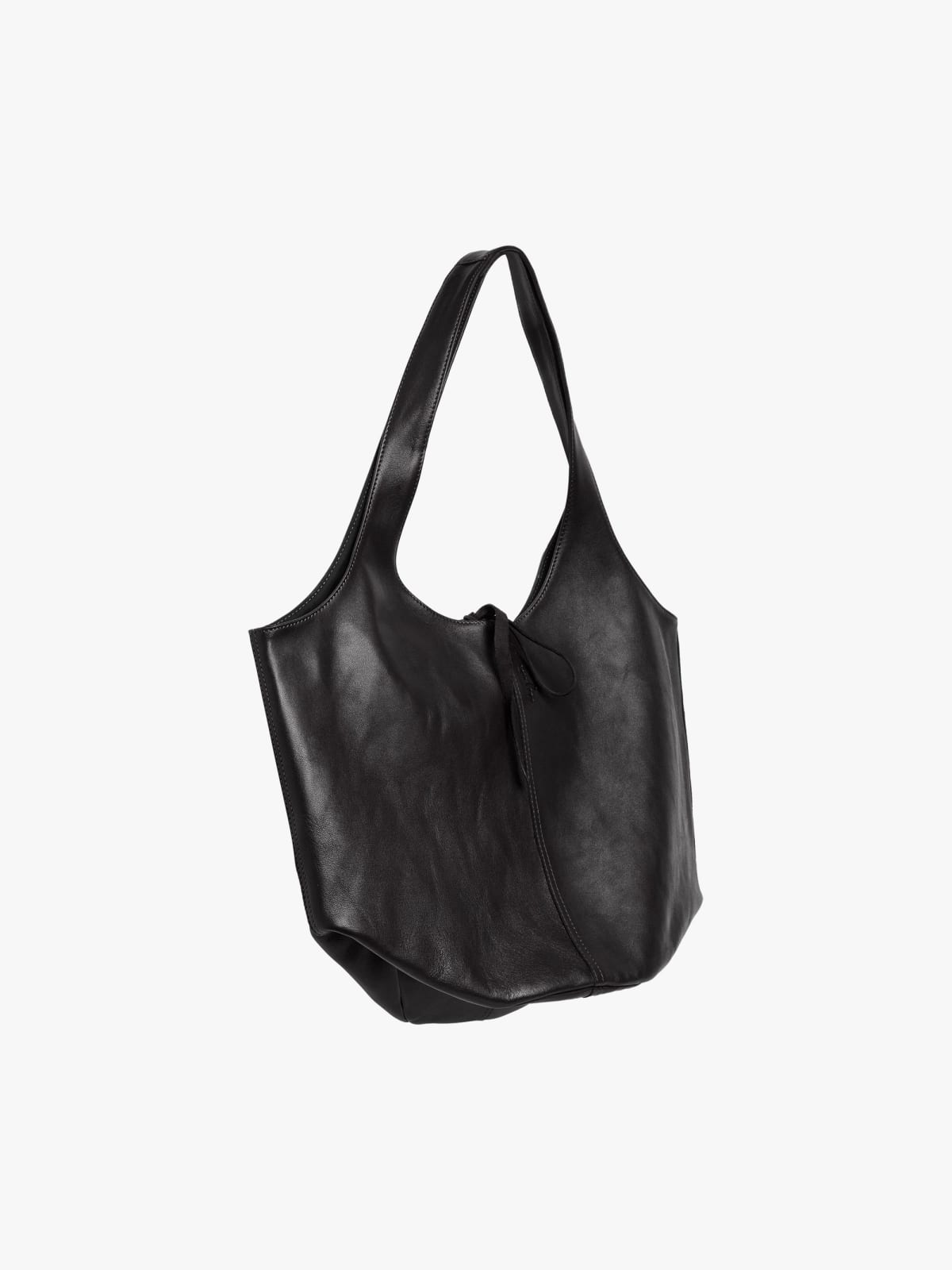 black lambskin leather Stala tote bag