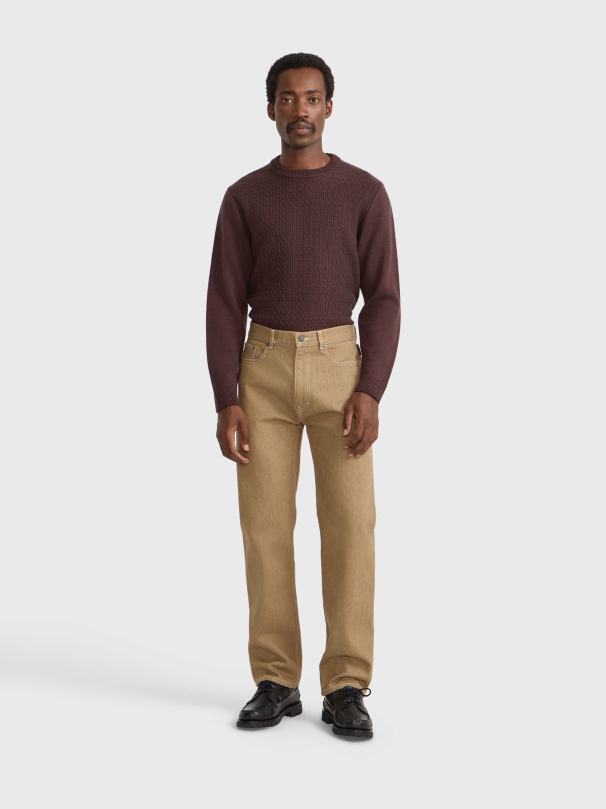 straight-leg cotton trousers