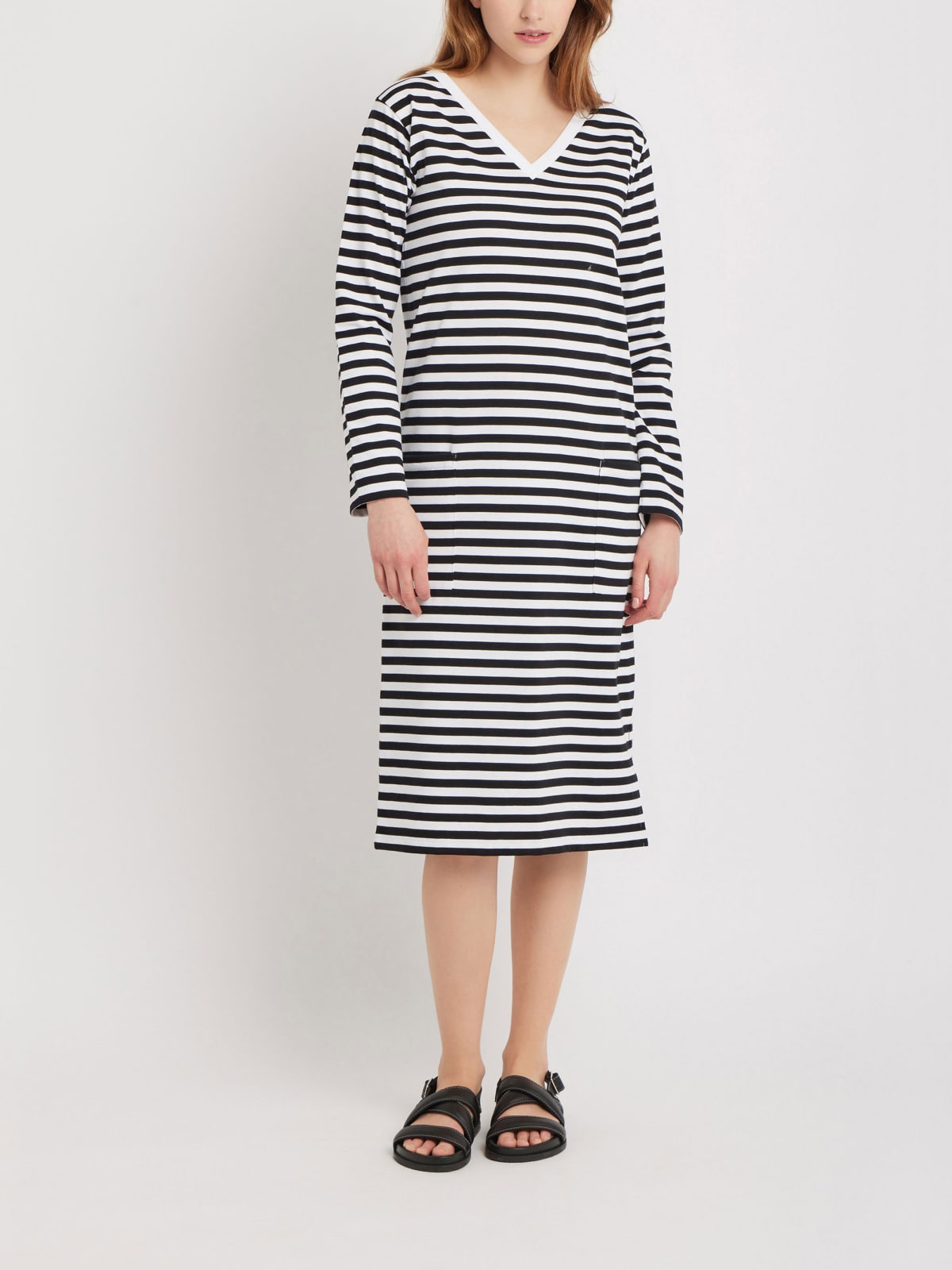 striped midi dress